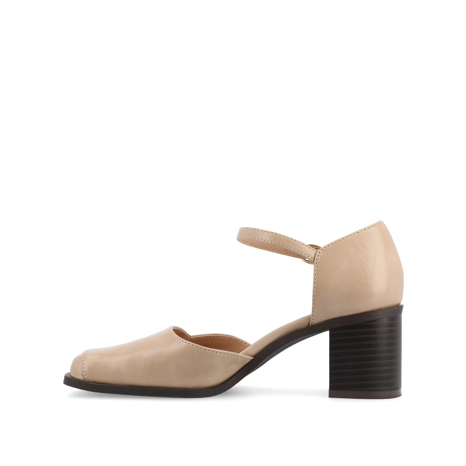 EVANGELINE D'ORSAY HEELS IN VEGAN LEATHER - Tan PU - Image 3