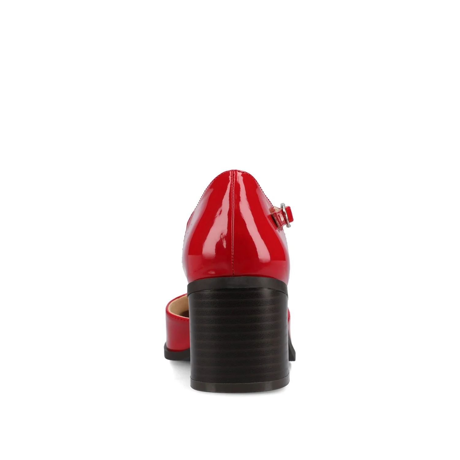 EVANGELINE BLOCK D'ORSAY HEELS IN PATENT - Patent Red - Image 7