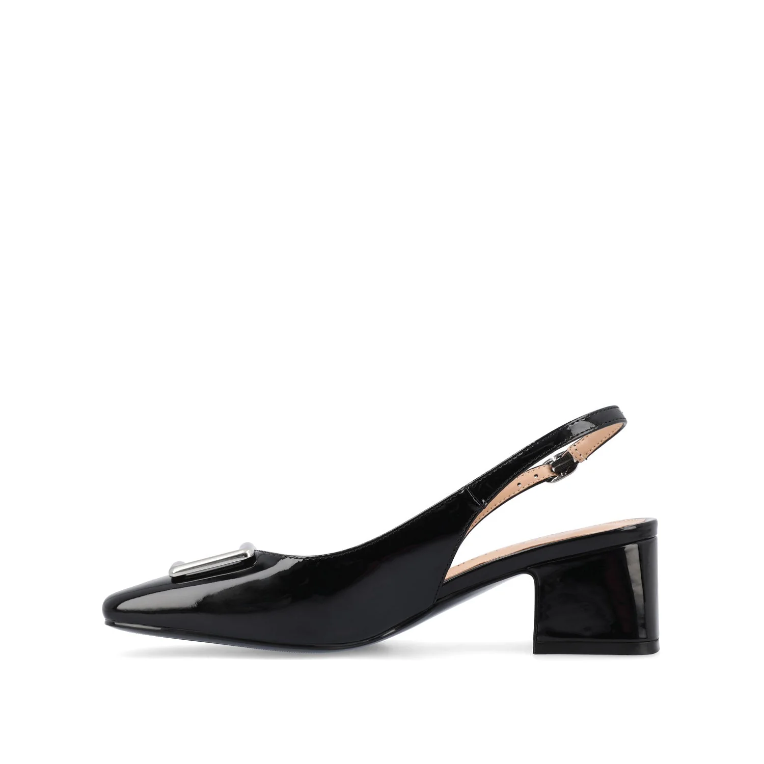 EVERLEE SLINGBACK PUMP HEELS IN VEGAN LEATHER - Black - Image 3