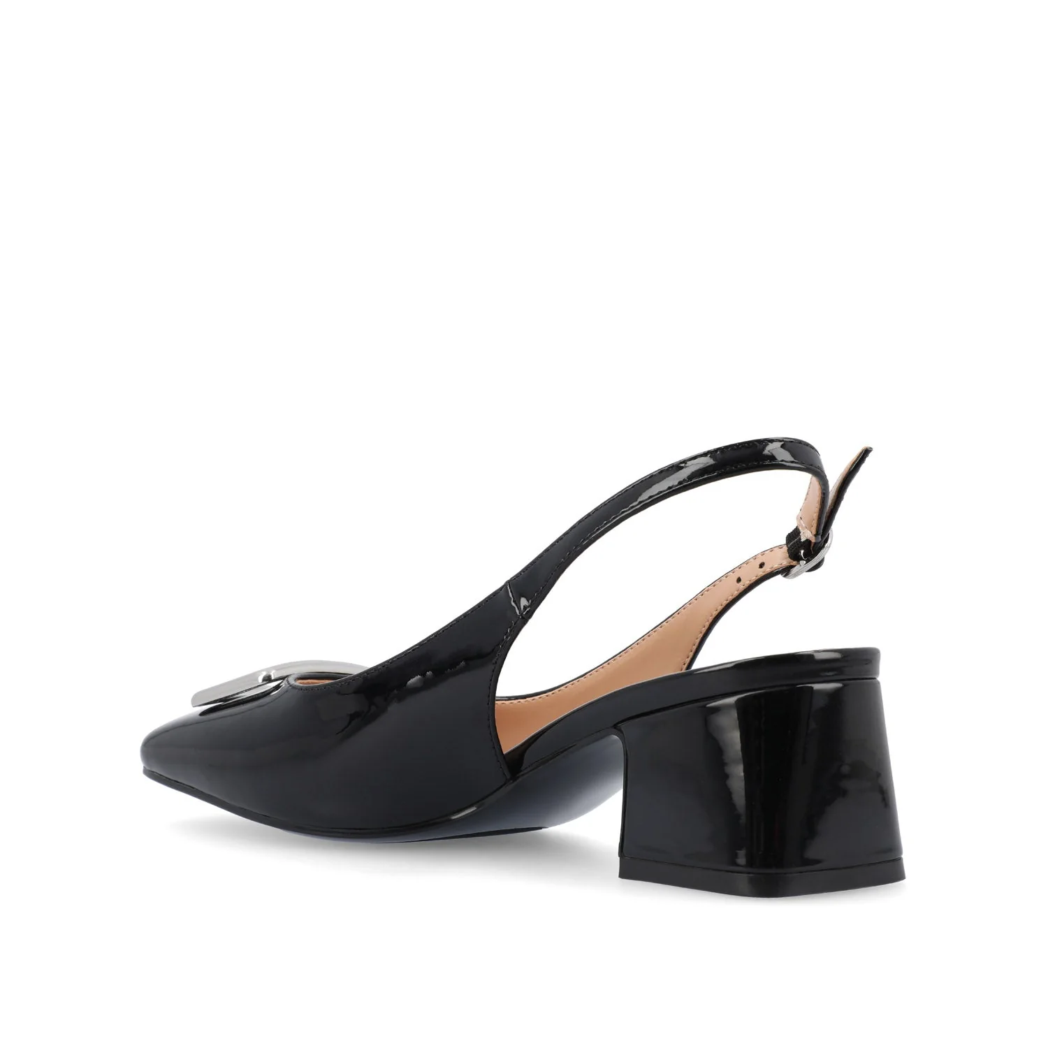EVERLEE SLINGBACK PUMP HEELS IN VEGAN LEATHER - Black - Image 4