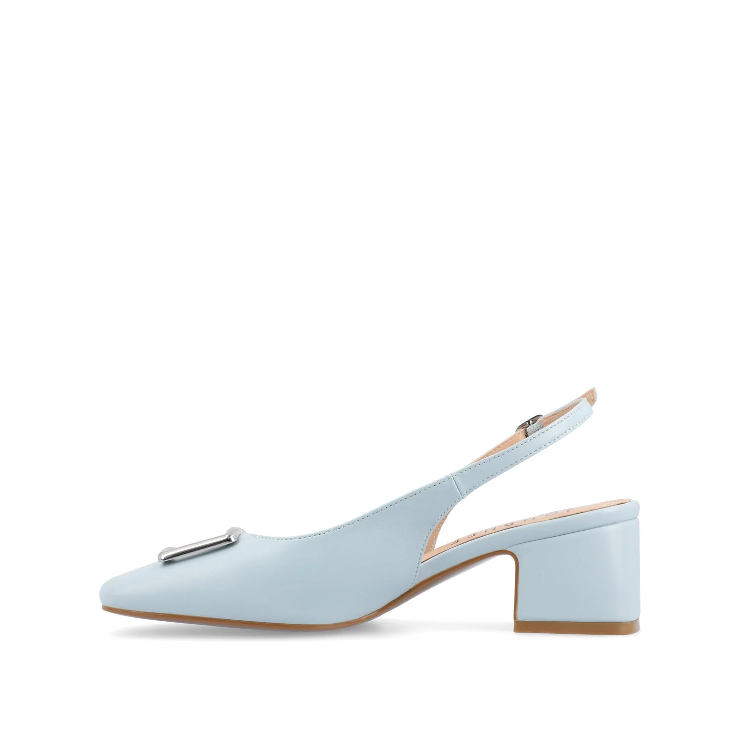 EVERLEE SLINGBACK PUMP HEELS IN VEGAN LEATHER - Blue - Image 3
