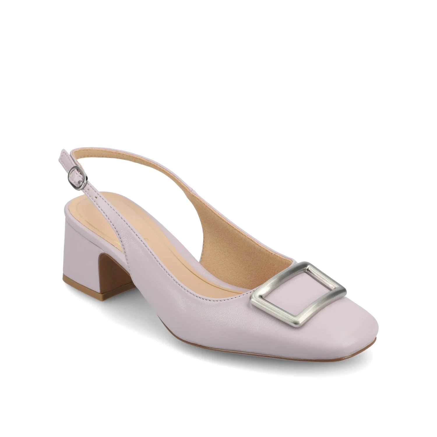 EVERLEE SLINGBACK PUMP HEELS IN VEGAN LEATHER - Lilac - Image 2