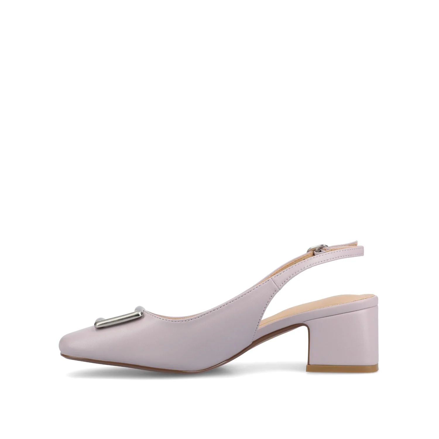EVERLEE SLINGBACK PUMP HEELS IN VEGAN LEATHER - Lilac - Image 3