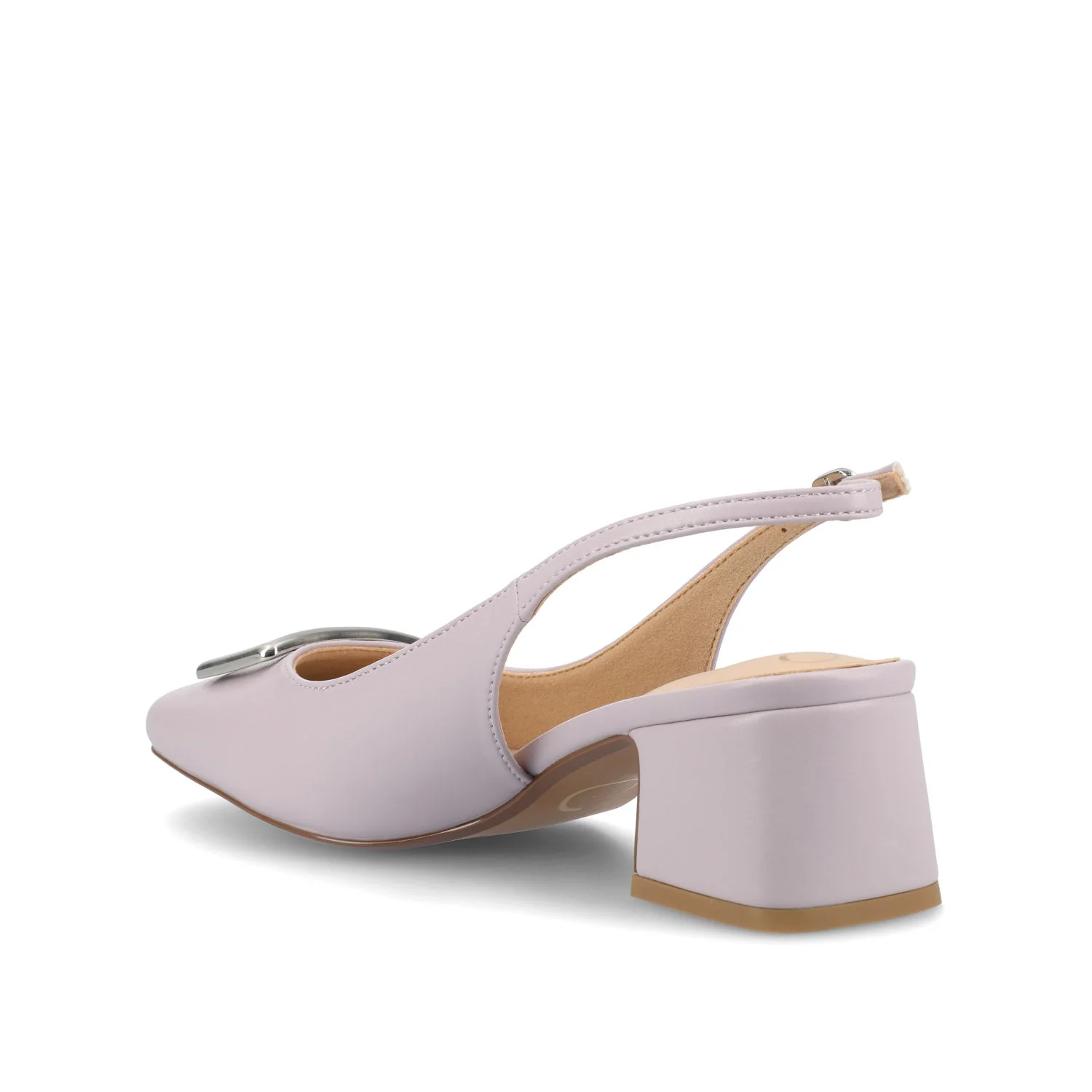 EVERLEE SLINGBACK PUMP HEELS IN VEGAN LEATHER - Lilac - Image 4