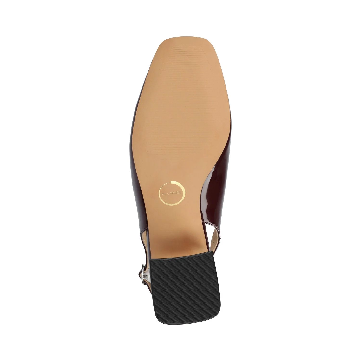EVERLEE SLINGBACK PUMP HEELS IN VEGAN LEATHER - Oxblood Nubuck - Image 5