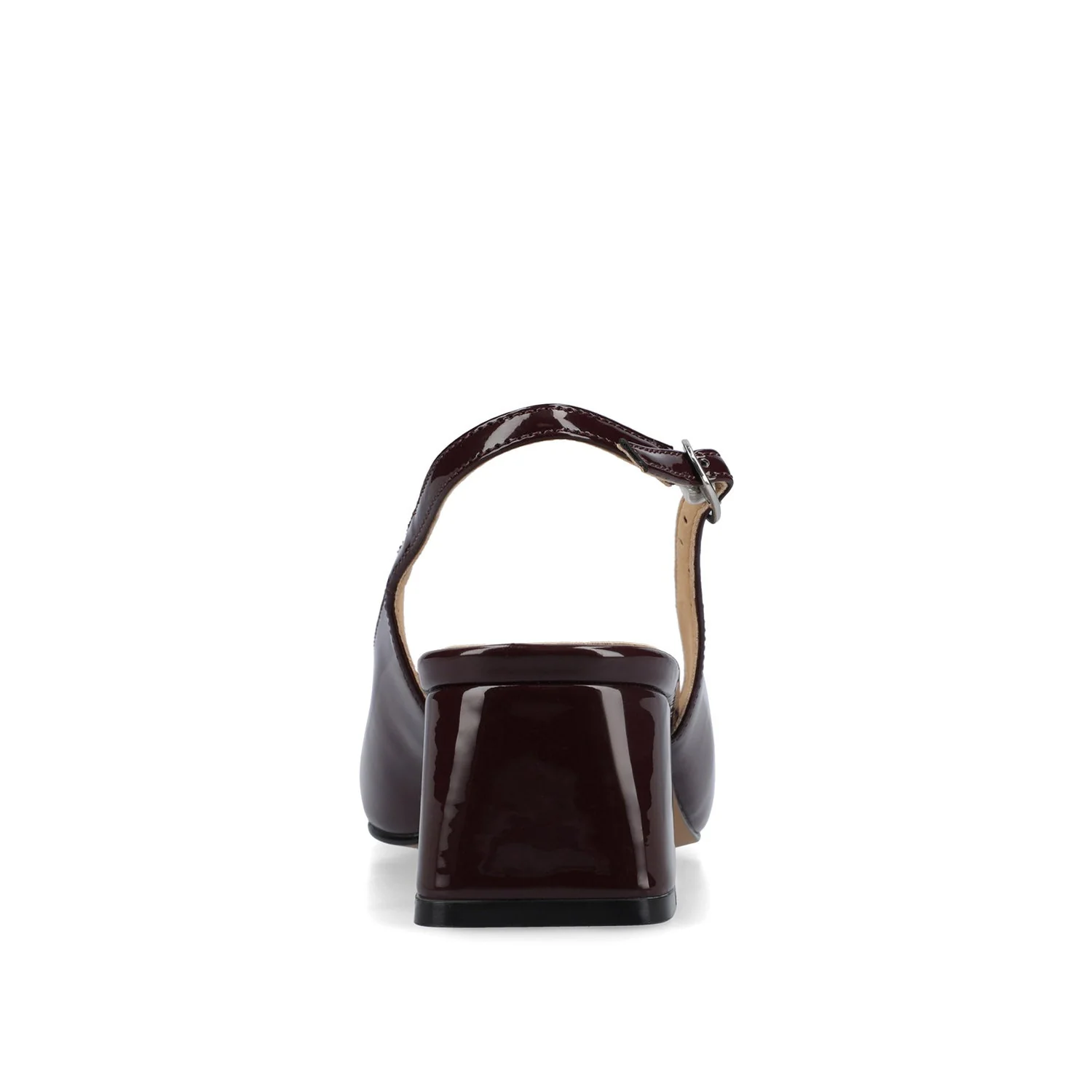 EVERLEE SLINGBACK PUMP HEELS IN VEGAN LEATHER - Oxblood Nubuck - Image 6