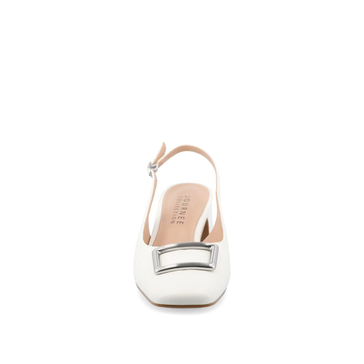 EVERLEE SLINGBACK PUMP HEELS IN VEGAN LEATHER - White - Image 5