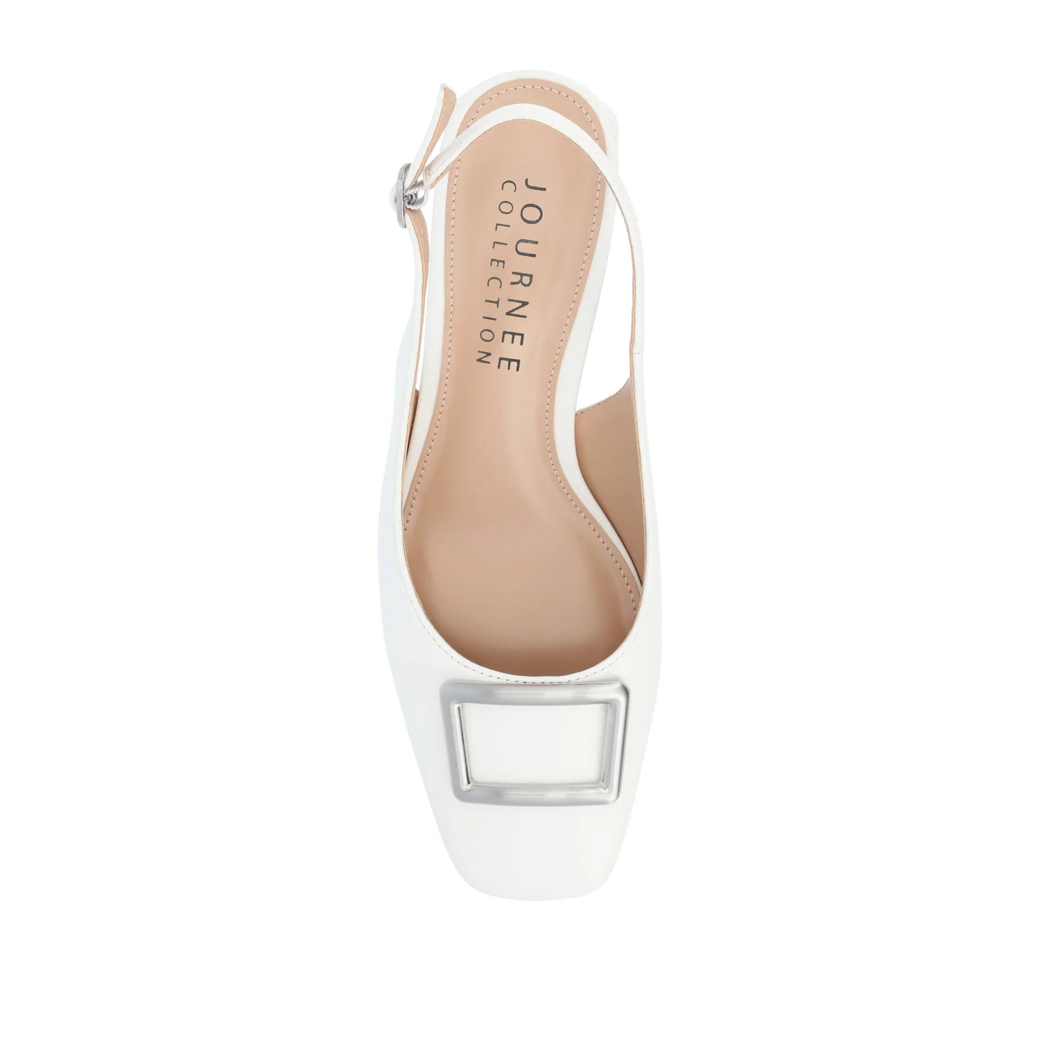 EVERLEE SLINGBACK PUMP HEELS IN VEGAN LEATHER - White - Image 6
