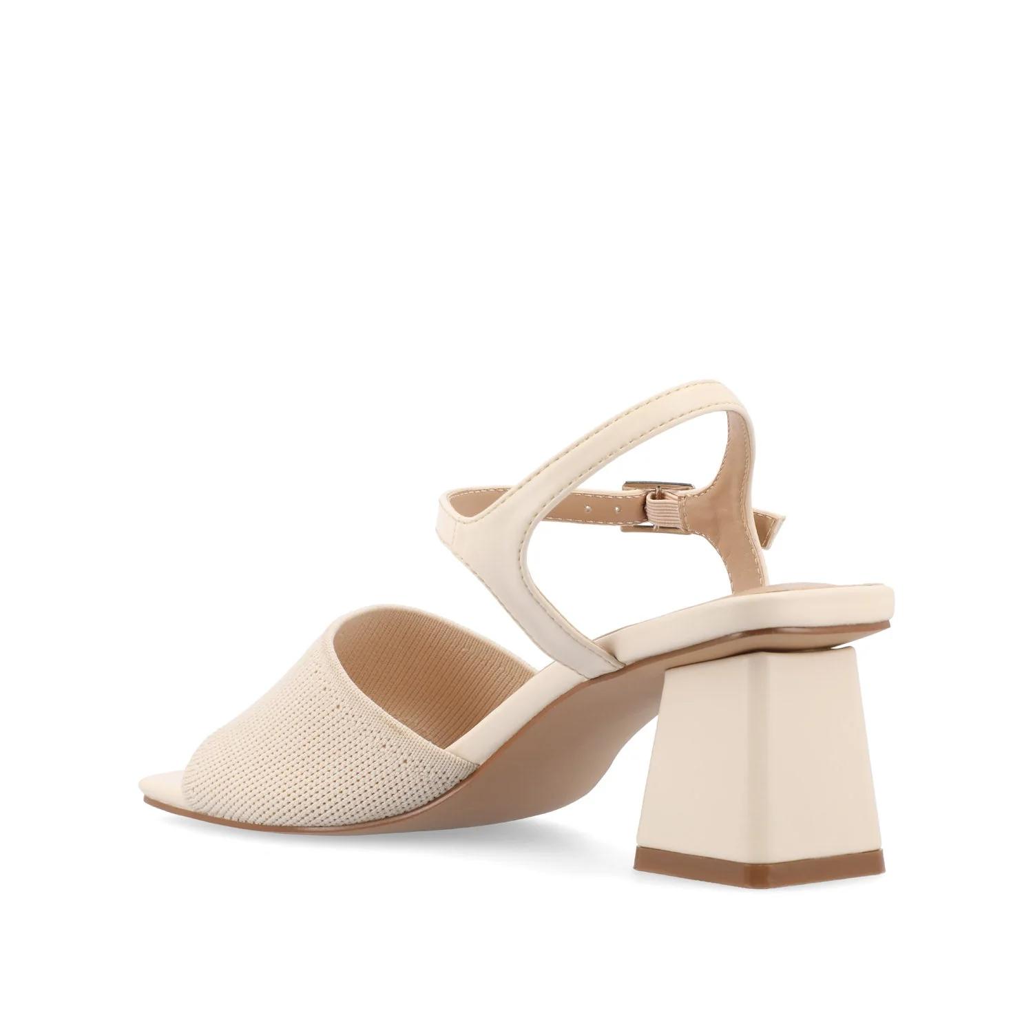 EVYLINN STRAPPY HEELS IN KNIT FABRIC - Beige Knit - Image 4