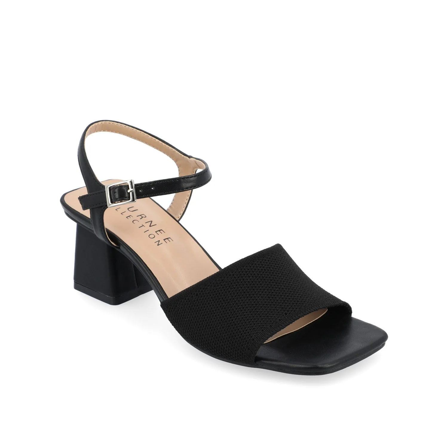 EVYLINN STRAPPY HEELS IN KNIT FABRIC - Black Knit - Image 2