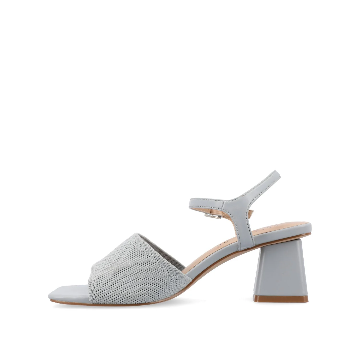 EVYLINN STRAPPY HEELS IN KNIT FABRIC - Blue Knit - Image 3