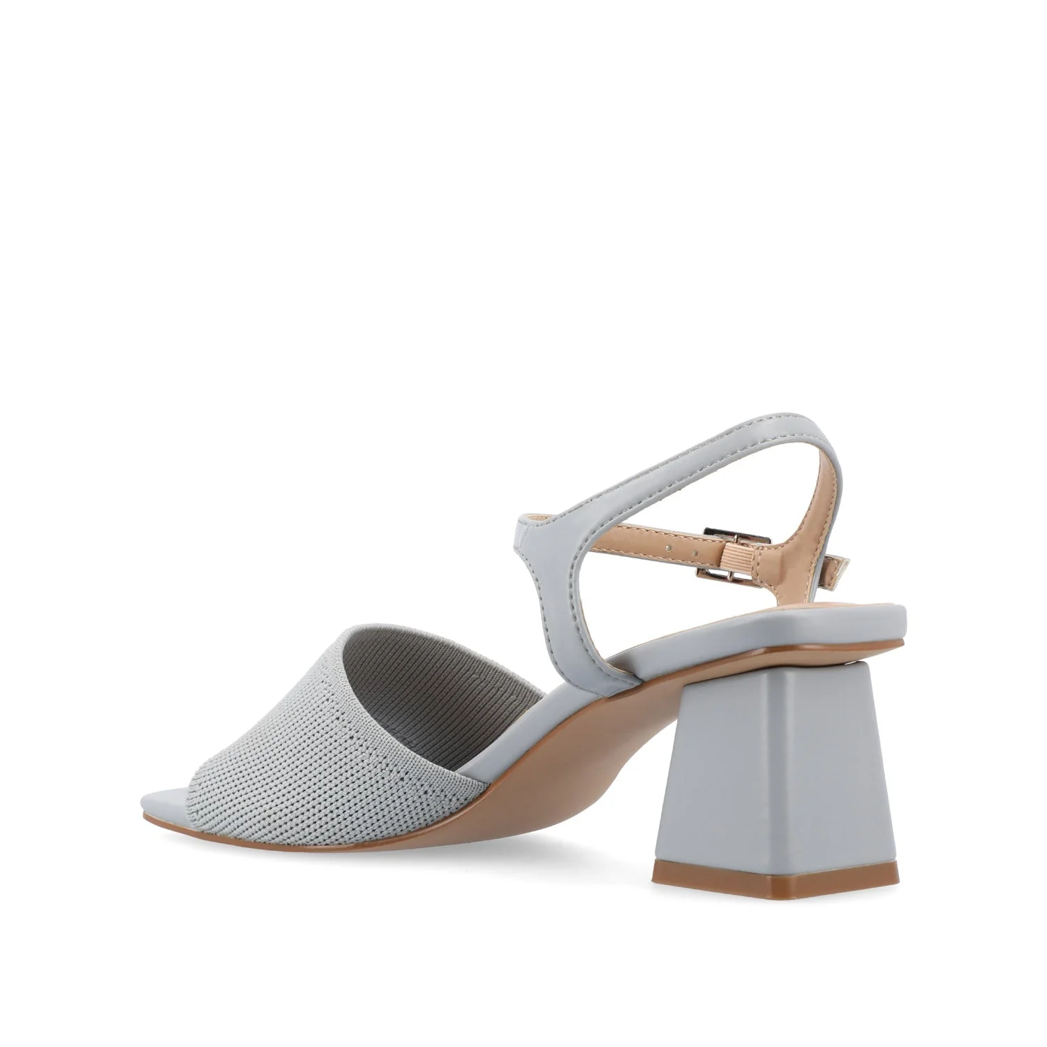 EVYLINN STRAPPY HEELS IN KNIT FABRIC - Blue Knit - Image 4