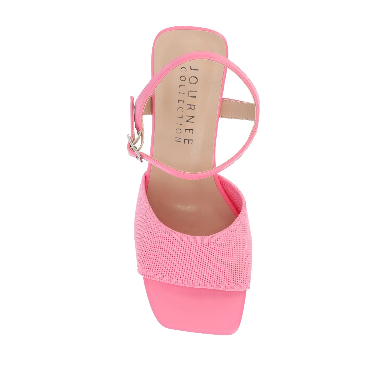 EVYLINN STRAPPY HEELS IN KNIT FABRIC - Pink Knit - Image 6