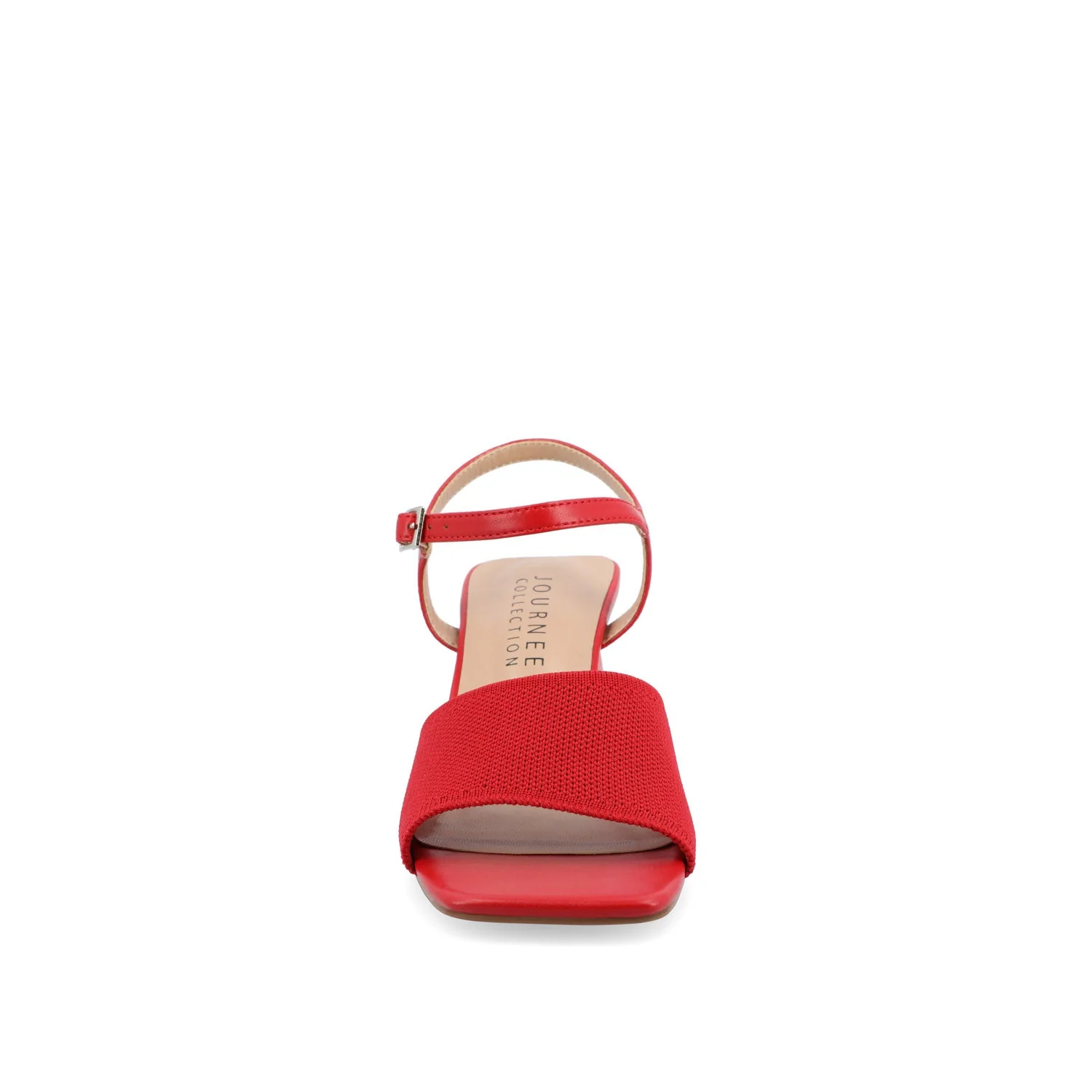 EVYLINN STRAPPY HEELS IN KNIT FABRIC - Red Knit - Image 5