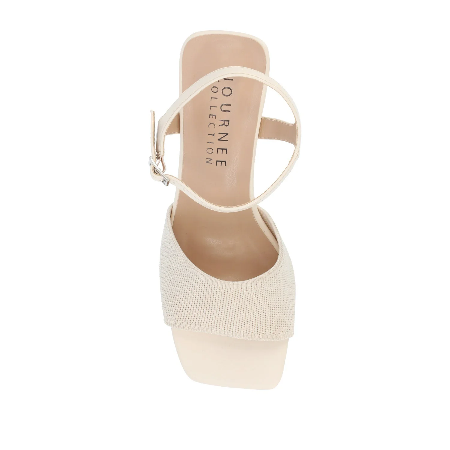 EVYLINN STRAPPY HEELS IN WIDE - Beige Knit - Image 6