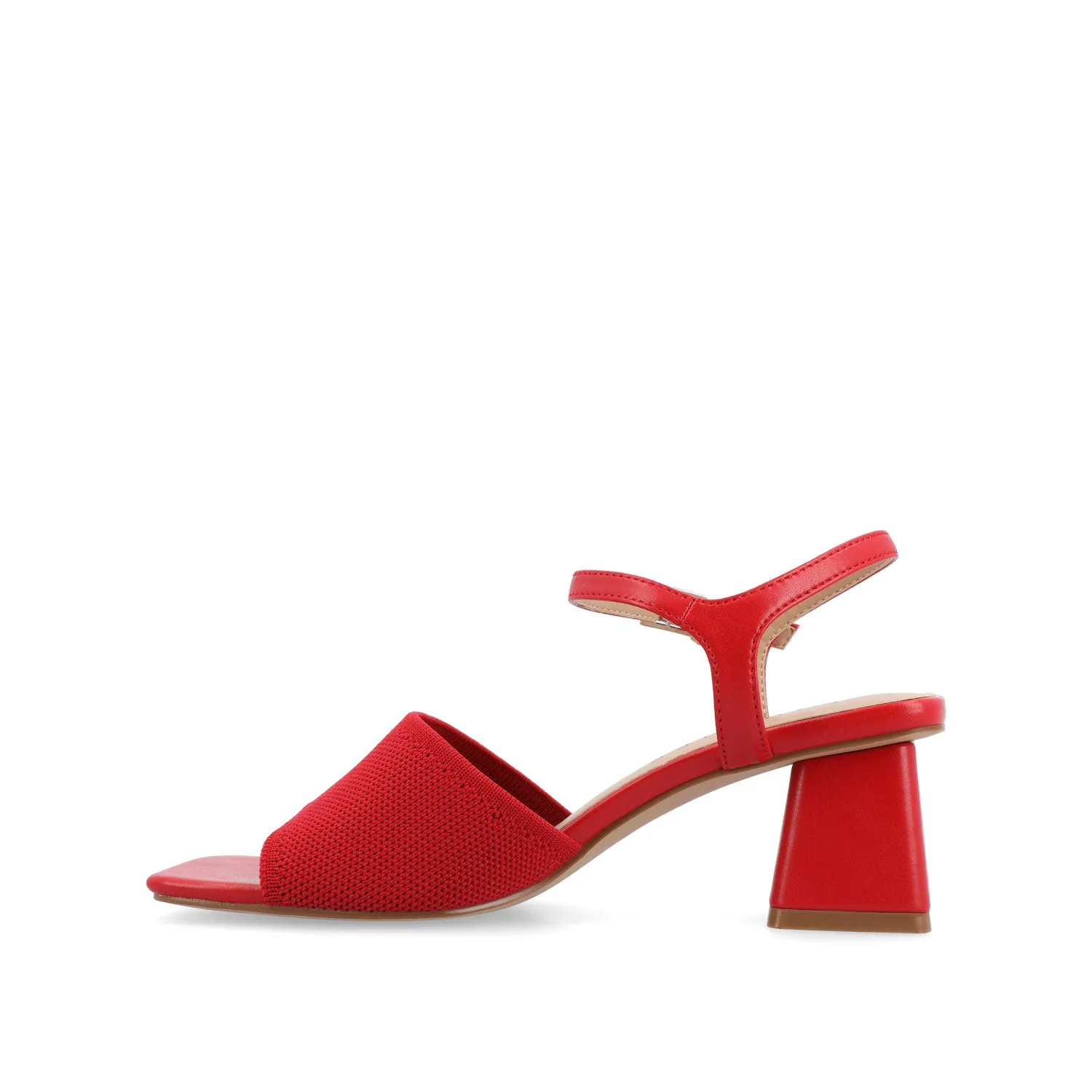 EVYLINN STRAPPY HEELS IN WIDE - Red Knit - Image 3