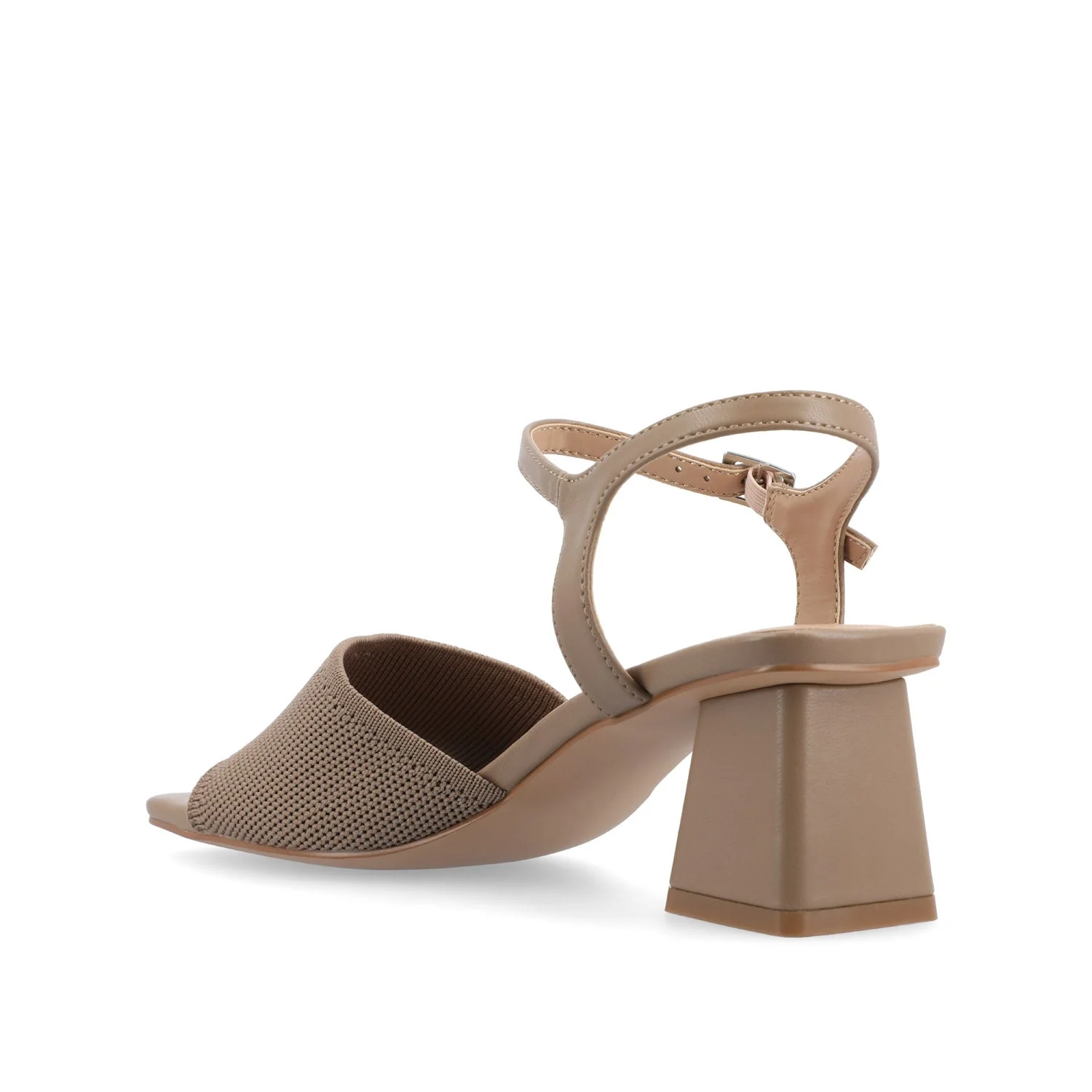 EVYLINN STRAPPY HEELS IN WIDE - Taupe Knit - Image 4