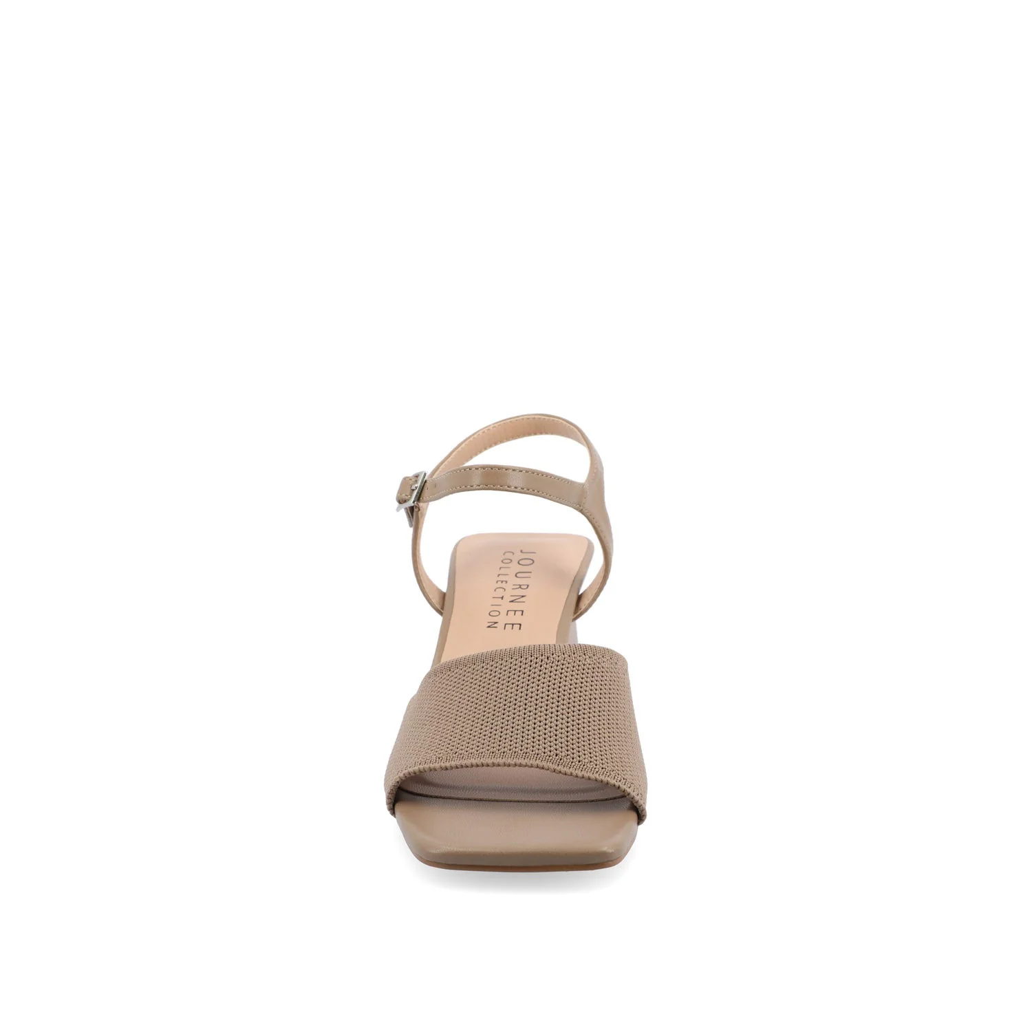 EVYLINN STRAPPY HEELS IN WIDE - Taupe Knit - Image 5