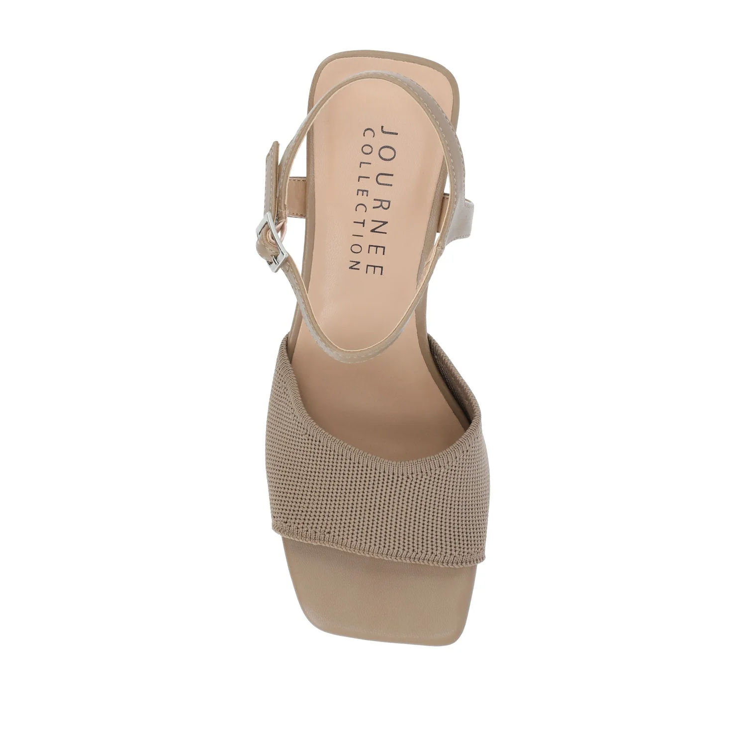 EVYLINN STRAPPY HEELS IN WIDE - Taupe Knit - Image 6