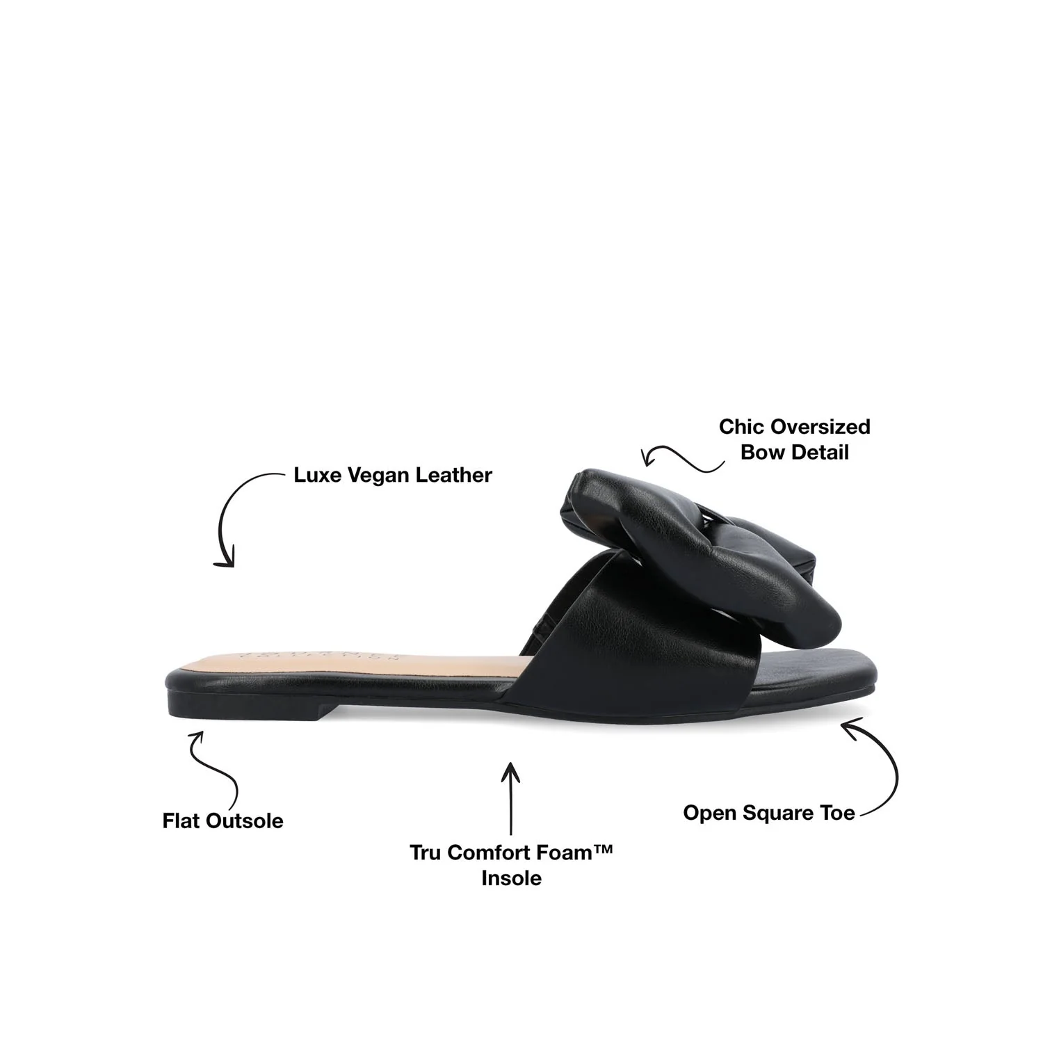 FAYRE PUFFED SLIDE SANDAL IN VEGAN LEATHER - Black PU - Image 9
