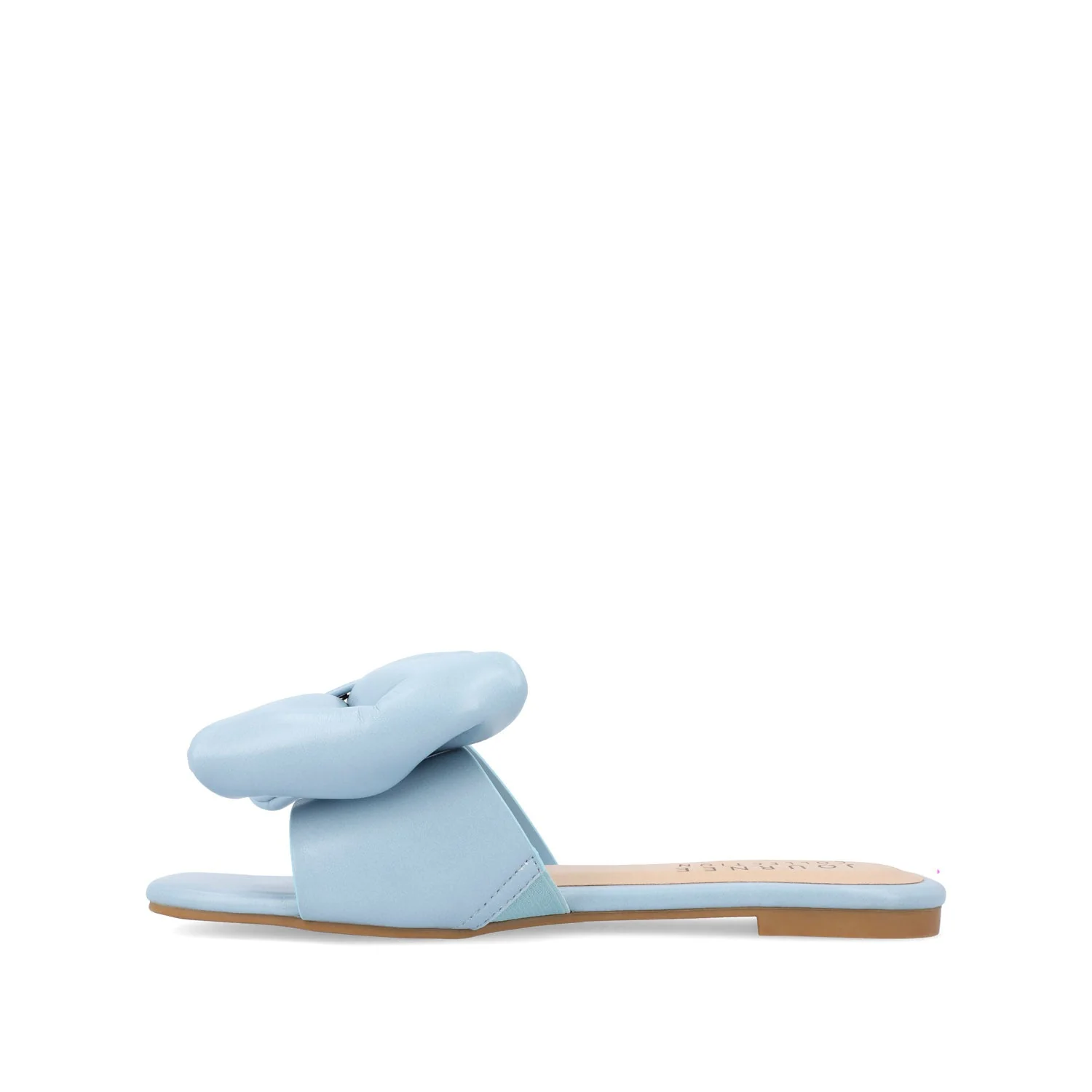 FAYRE PUFFED SLIDE SANDAL IN VEGAN LEATHER - Blue PU - Image 3