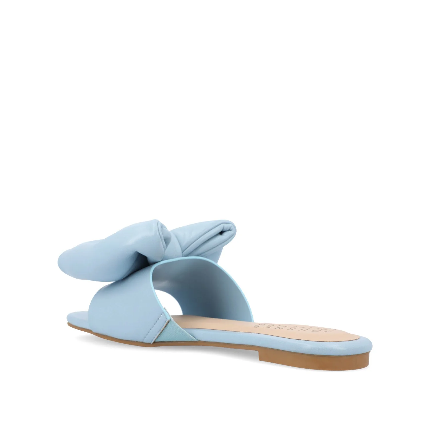 FAYRE PUFFED SLIDE SANDAL IN VEGAN LEATHER - Blue PU - Image 4