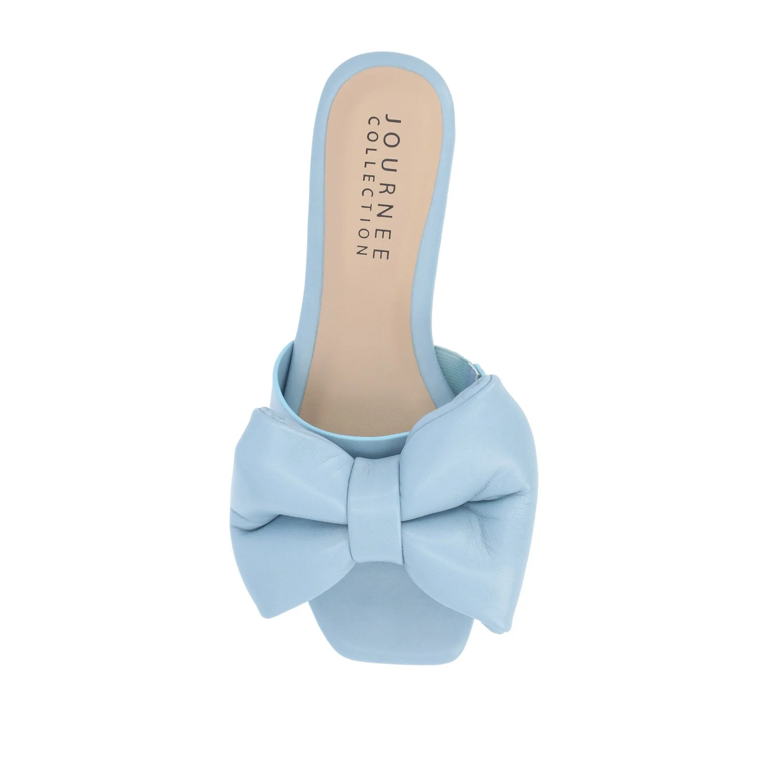 FAYRE PUFFED SLIDE SANDAL IN VEGAN LEATHER - Blue PU - Image 6