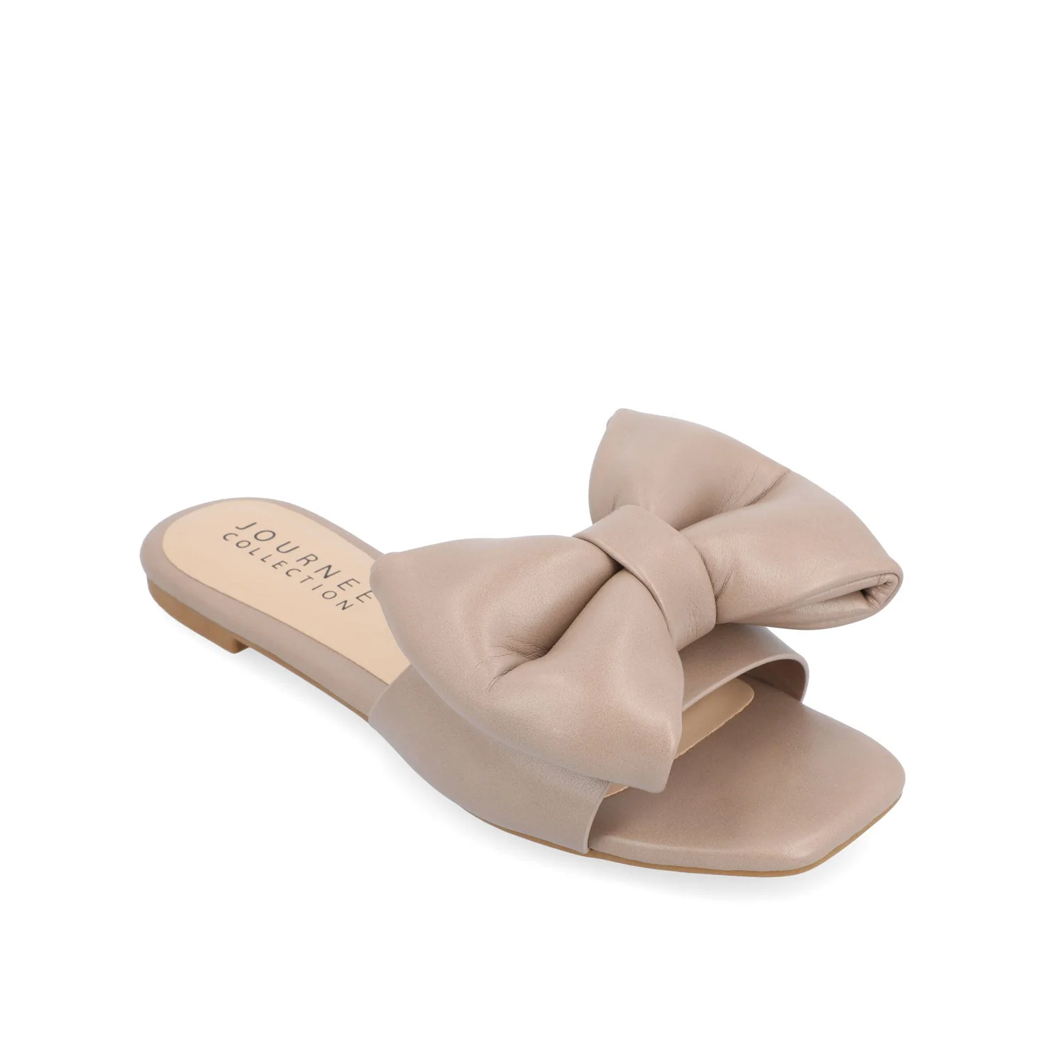 FAYRE PUFFED SLIDE SANDAL IN VEGAN LEATHER - Mocha PU - Image 2