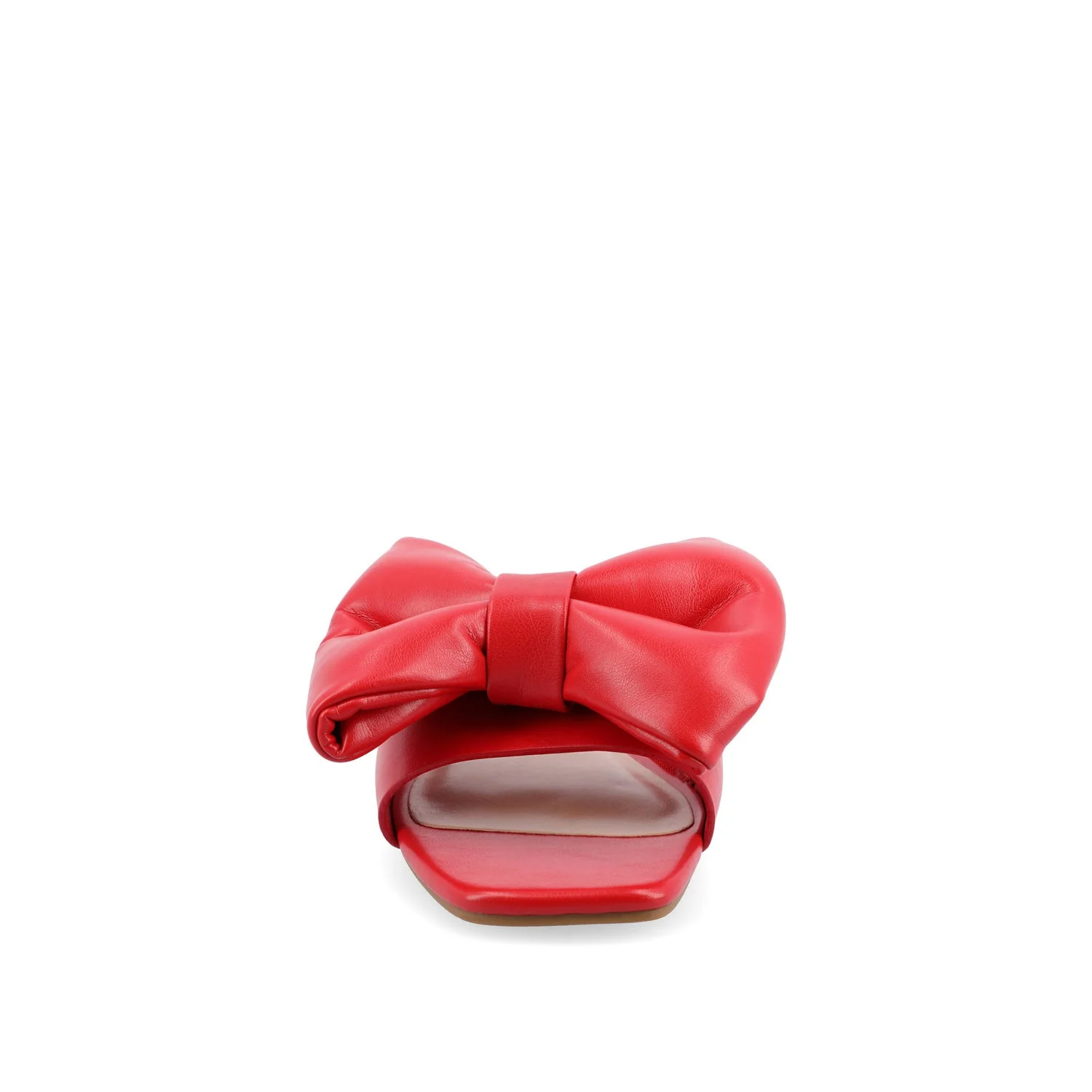 FAYRE PUFFED SLIDE SANDAL IN VEGAN LEATHER - Red PU - Image 5