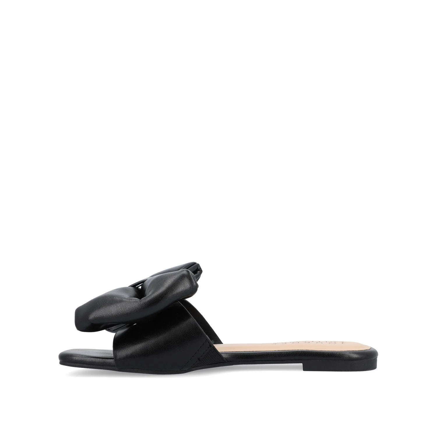 FAYRE PUFFED SLIDE SANDALS IN WIDE - Black PU - Image 3