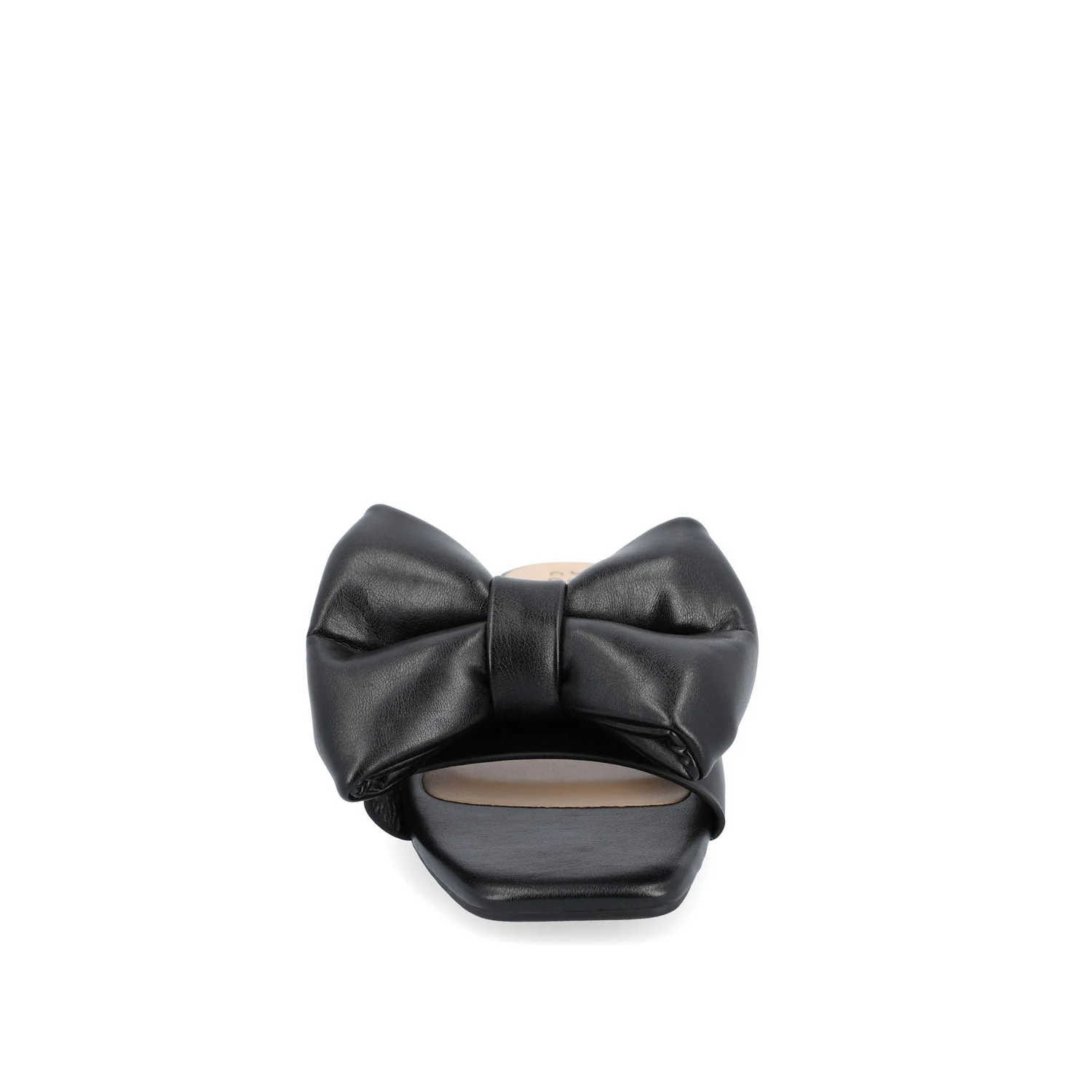 FAYRE PUFFED SLIDE SANDALS IN WIDE - Black PU - Image 5