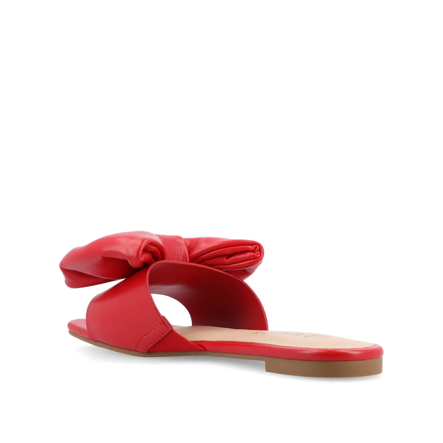FAYRE PUFFED SLIDE SANDALS IN WIDE - Red PU - Image 4
