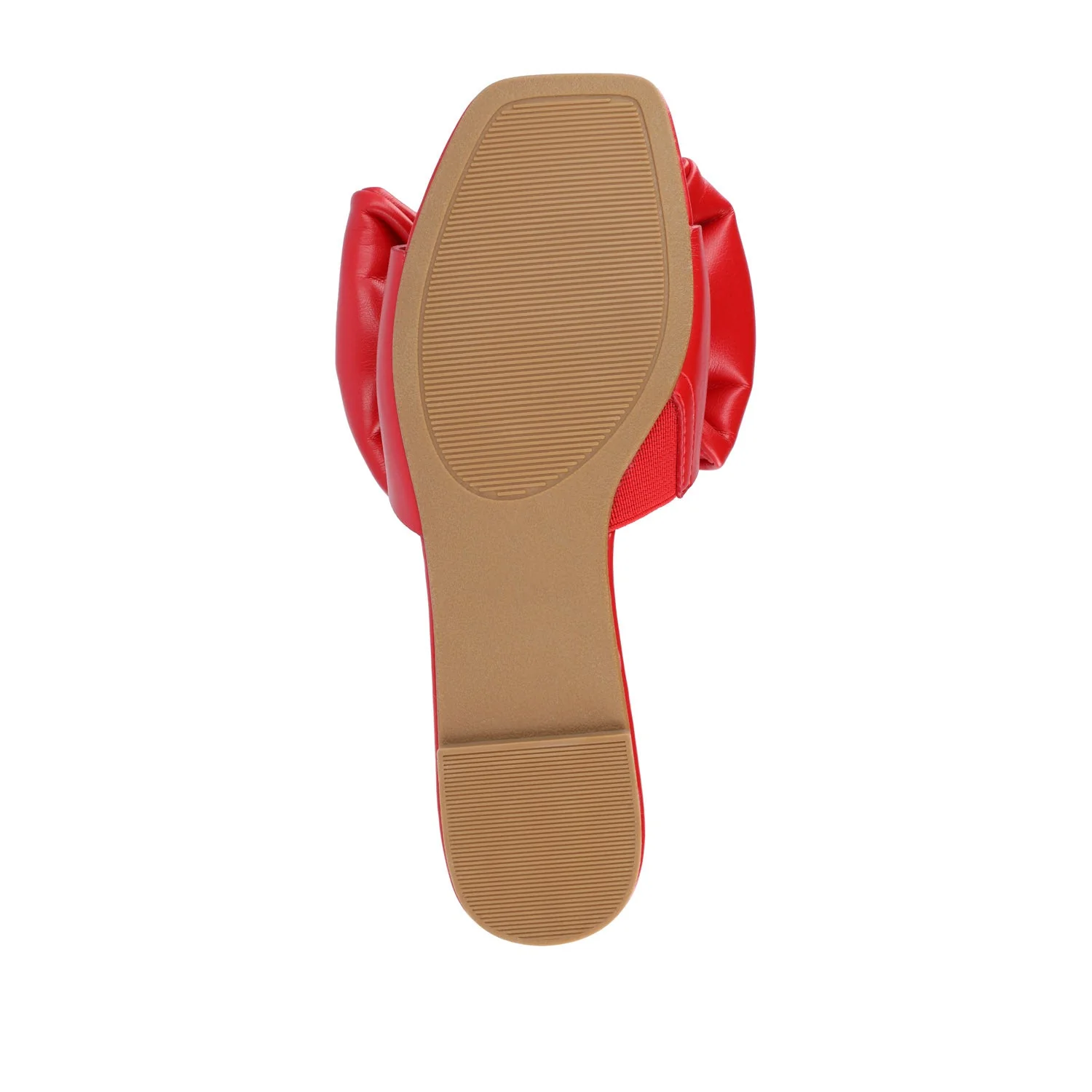 FAYRE PUFFED SLIDE SANDALS IN WIDE - Red PU - Image 8