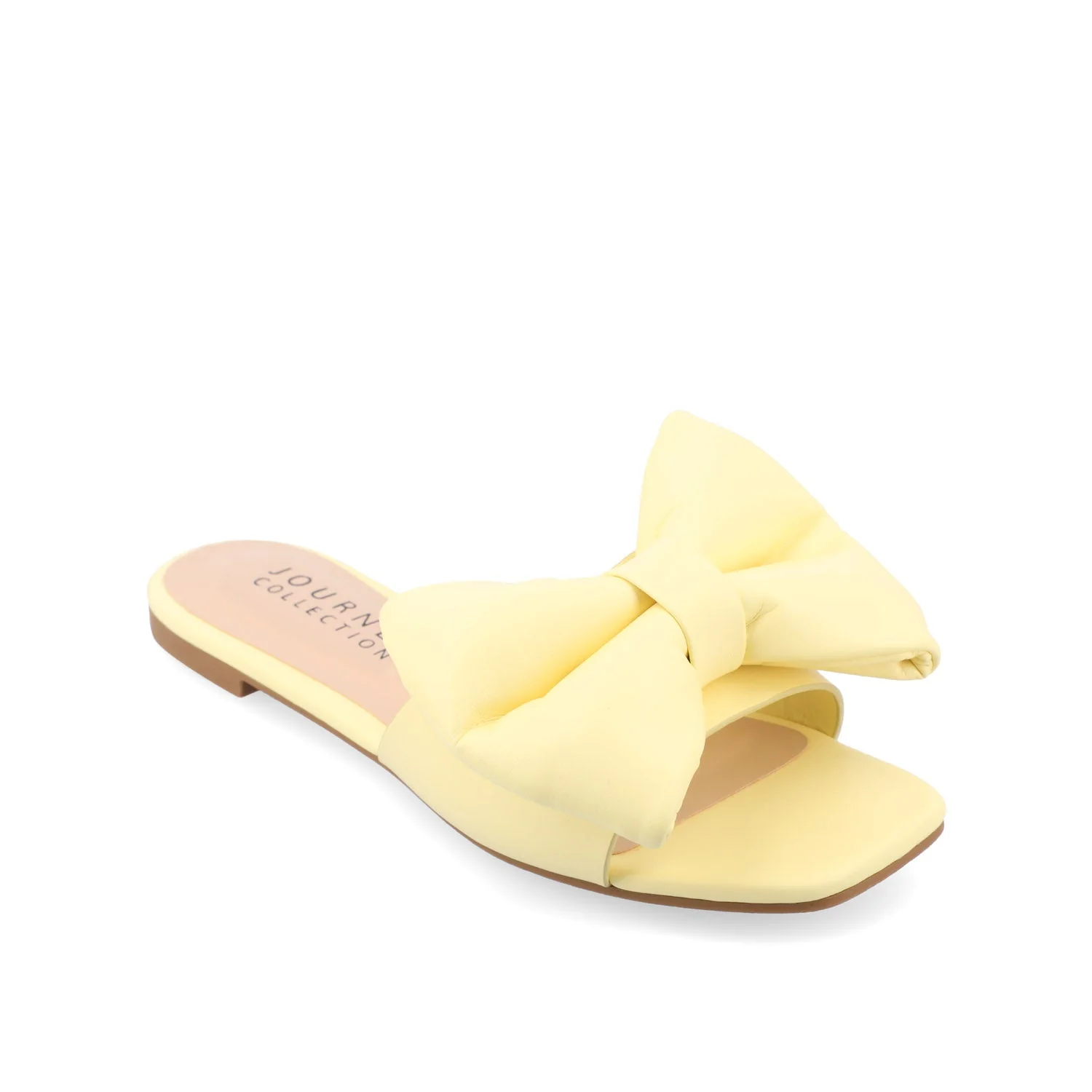 FAYRE PUFFED SLIDE SANDALS IN WIDE - Yellow PU - Image 2