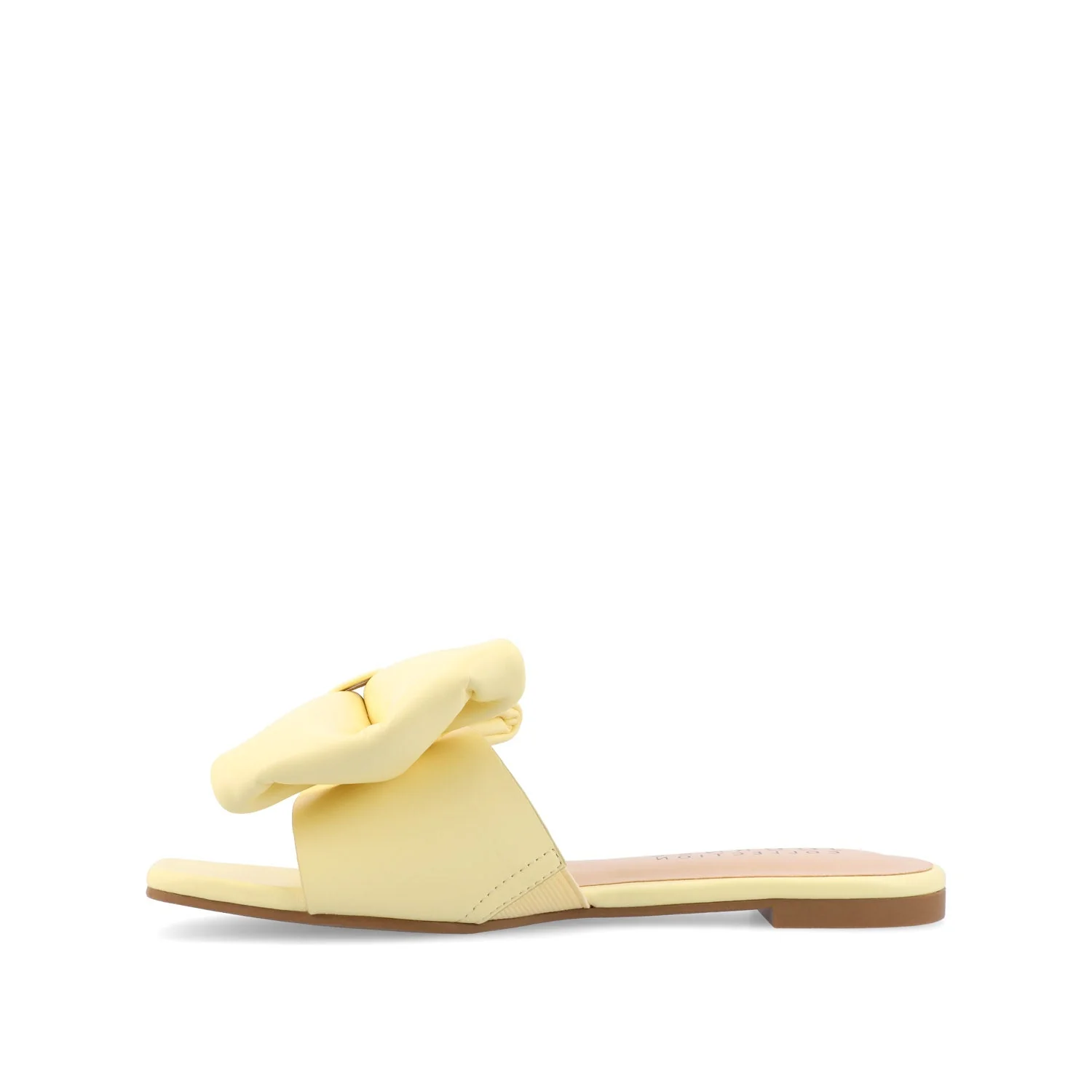 FAYRE PUFFED SLIDE SANDAL IN VEGAN LEATHER - Yellow PU - Image 3