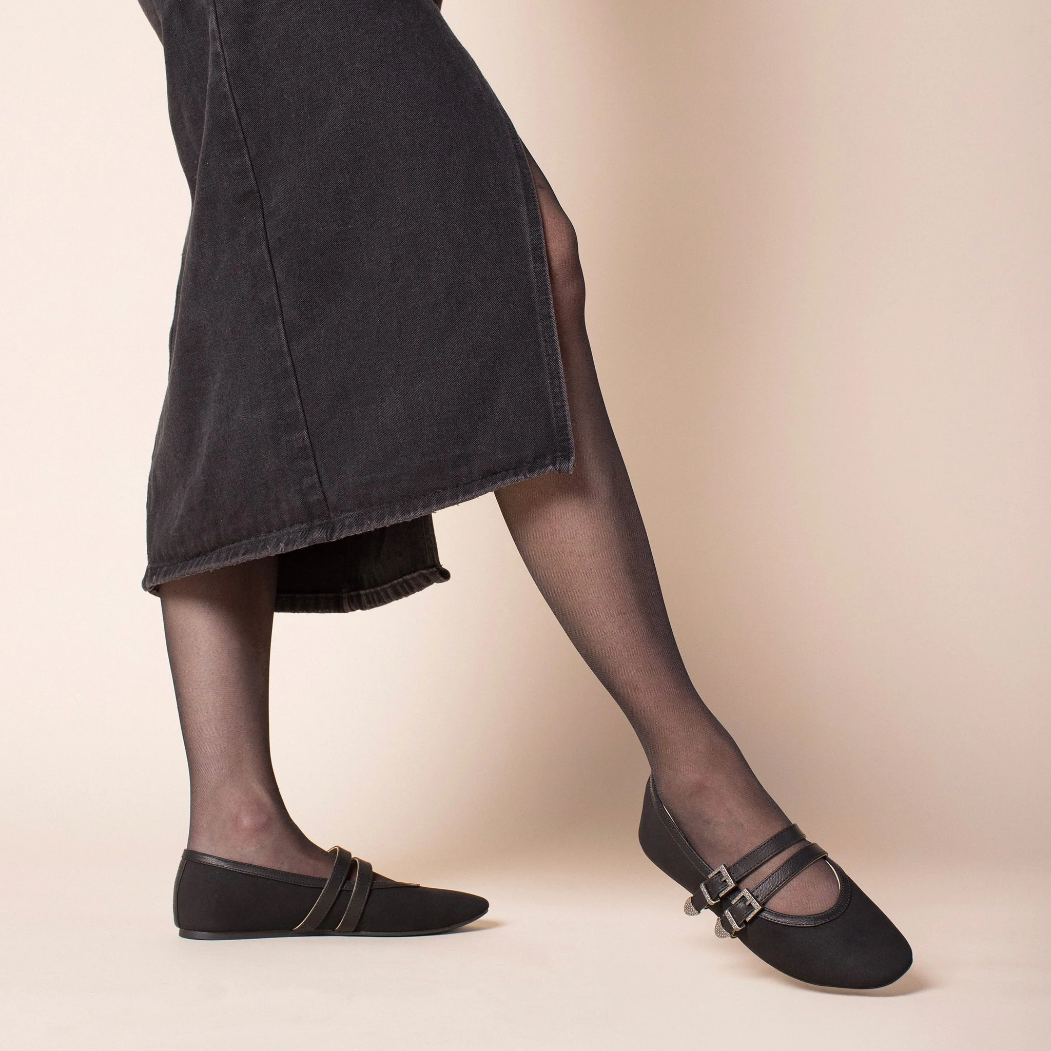 FLORENE MARY JANE WESTERN FLATS - Black - Image 3