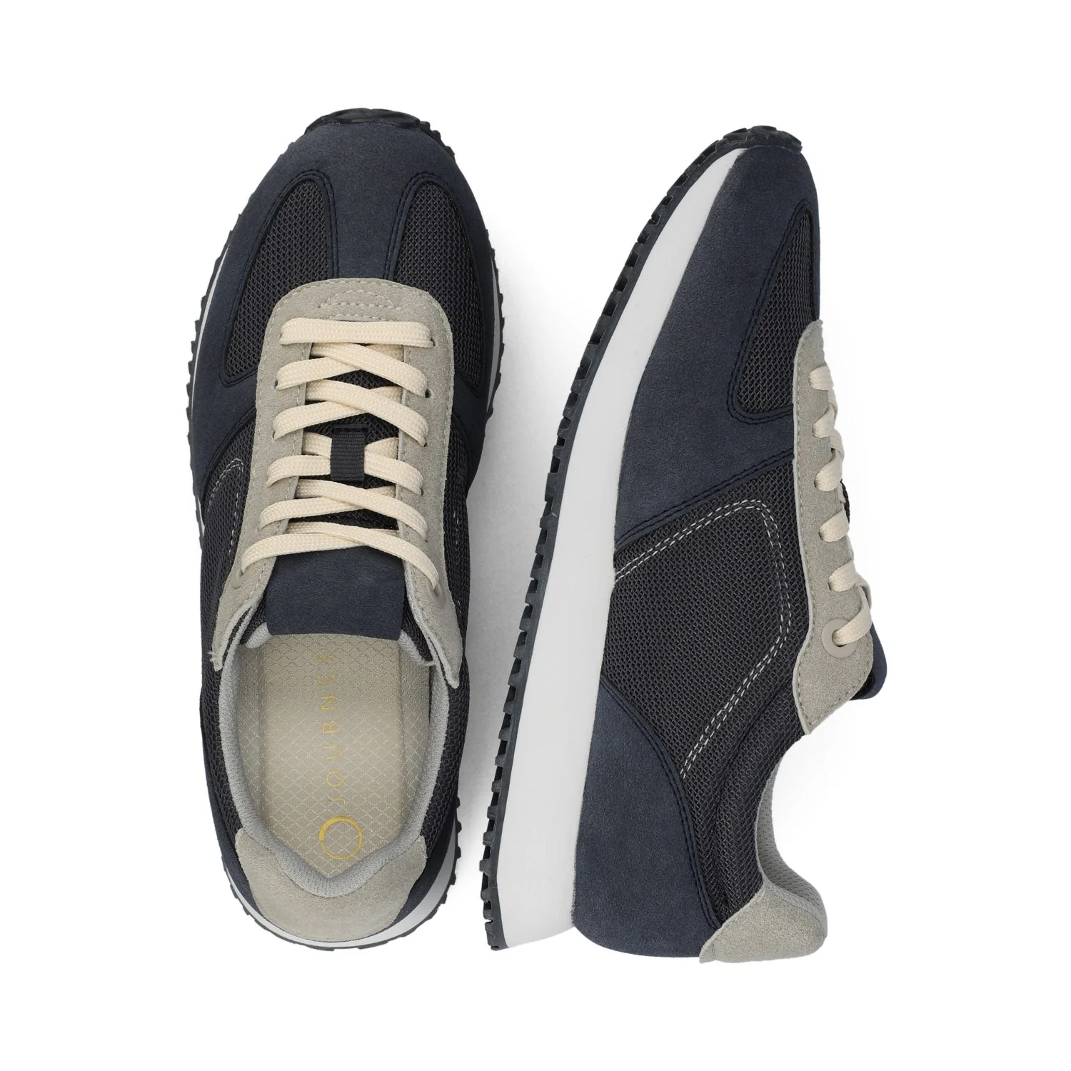 FLOW CASUAL LACE UP SNEAKERS - Navy Nubuck - Image 3