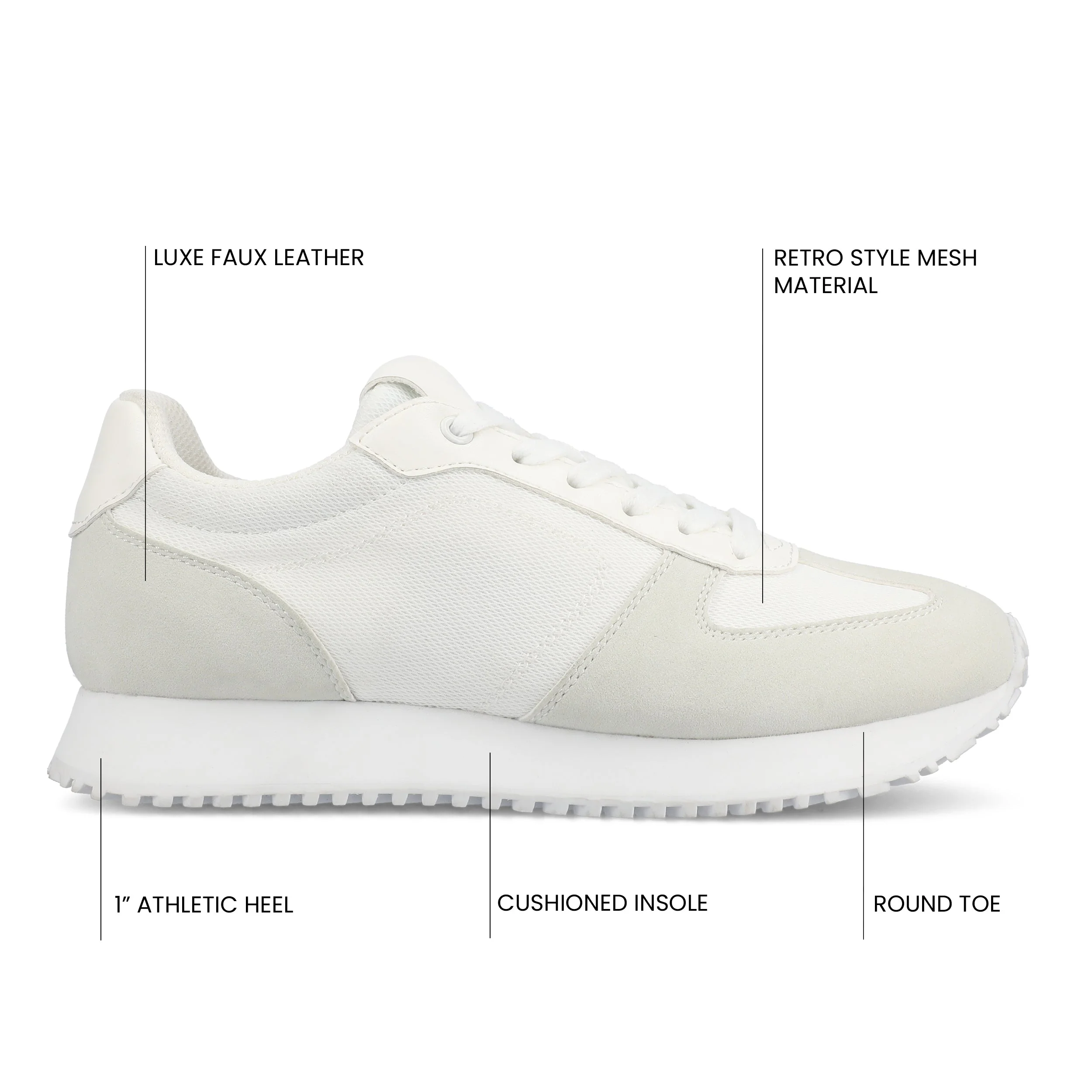 FLOW CASUAL LACE UP SNEAKERS - White - Image 6