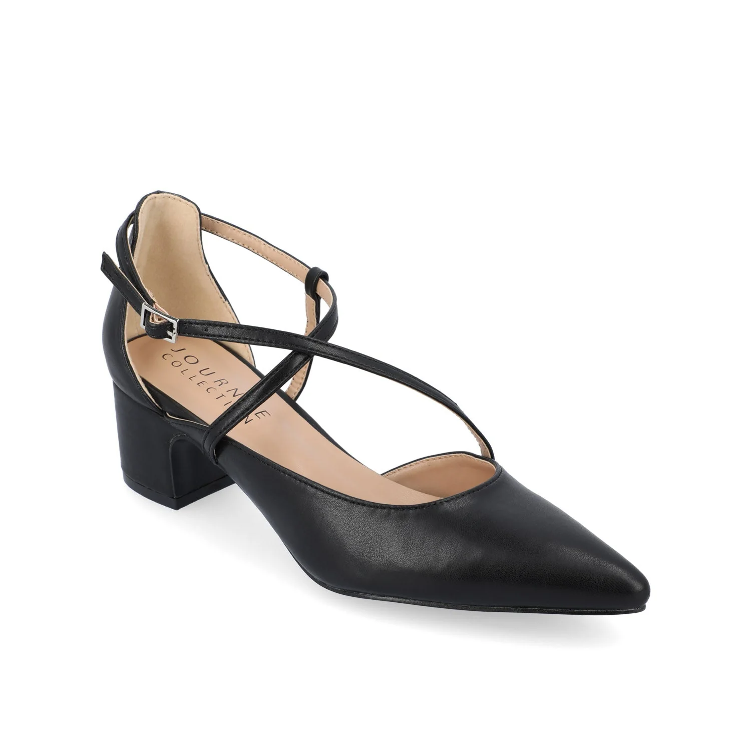 GALVINN LOW BLOCK HEELS IN VEGAN LEATHER - Black PU - Image 2