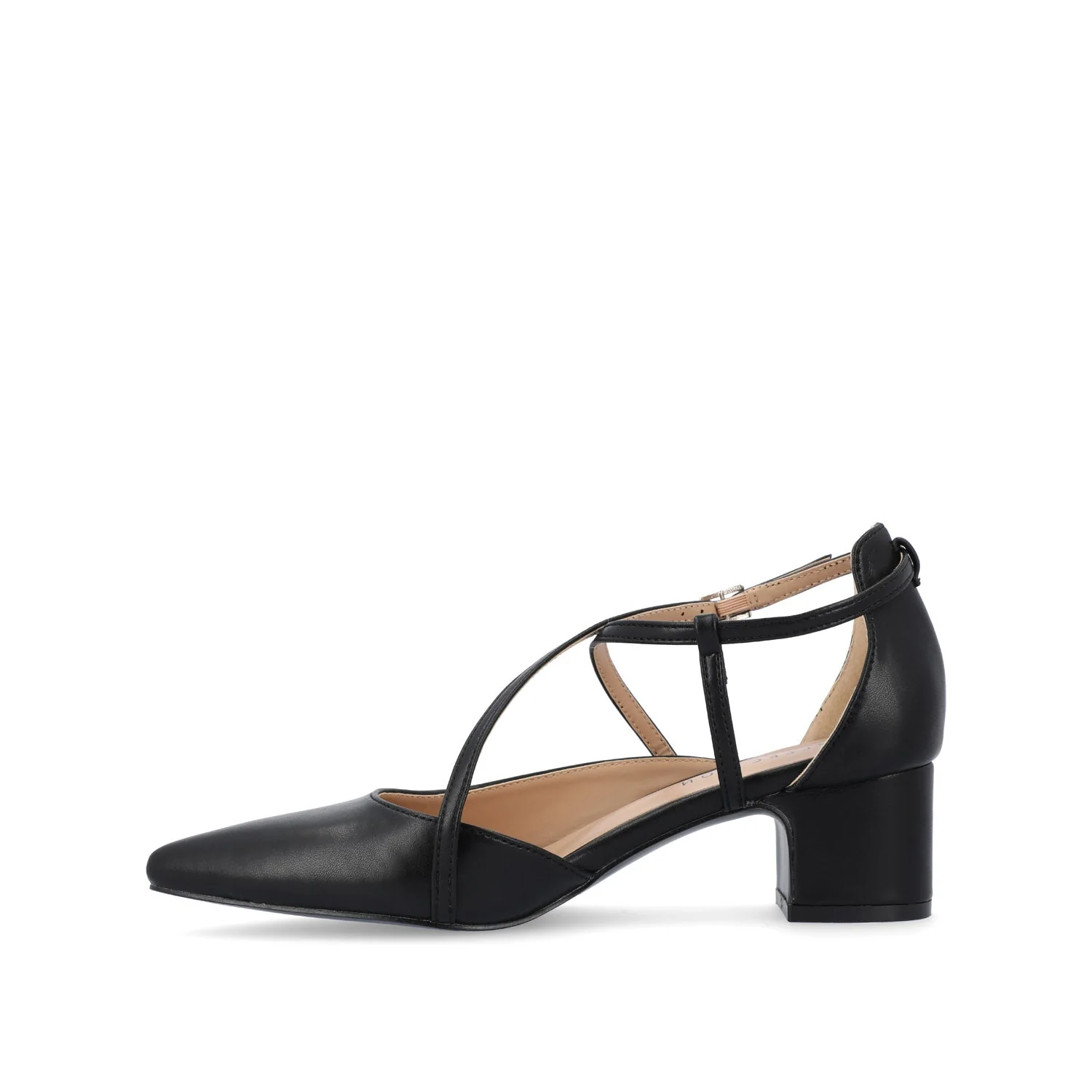 GALVINN LOW BLOCK HEELS IN VEGAN LEATHER - Black PU - Image 3