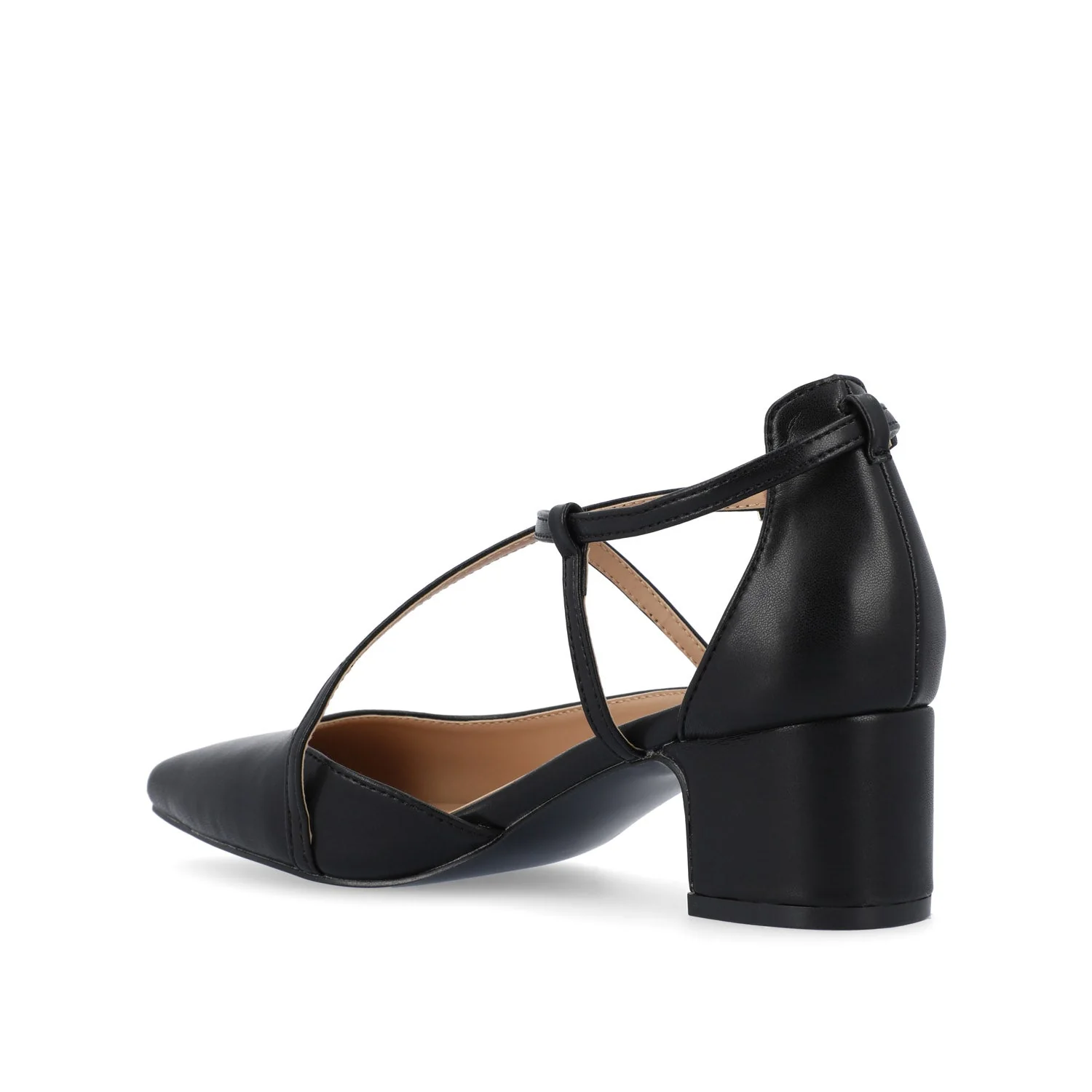 GALVINN LOW BLOCK HEELS IN VEGAN LEATHER - Black PU - Image 4