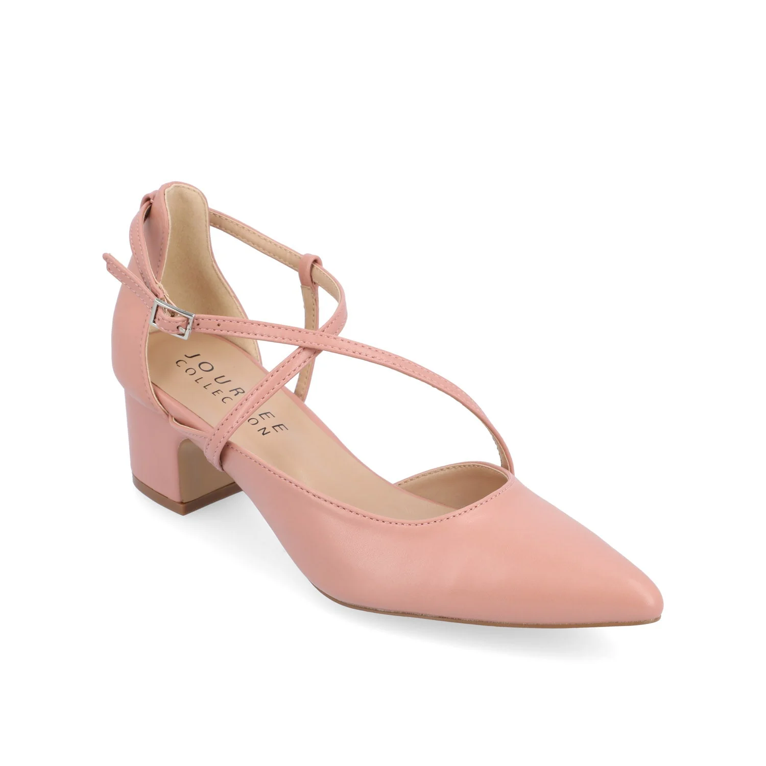 GALVINN LOW BLOCK HEELS IN VEGAN LEATHER - Blush PU - Image 2