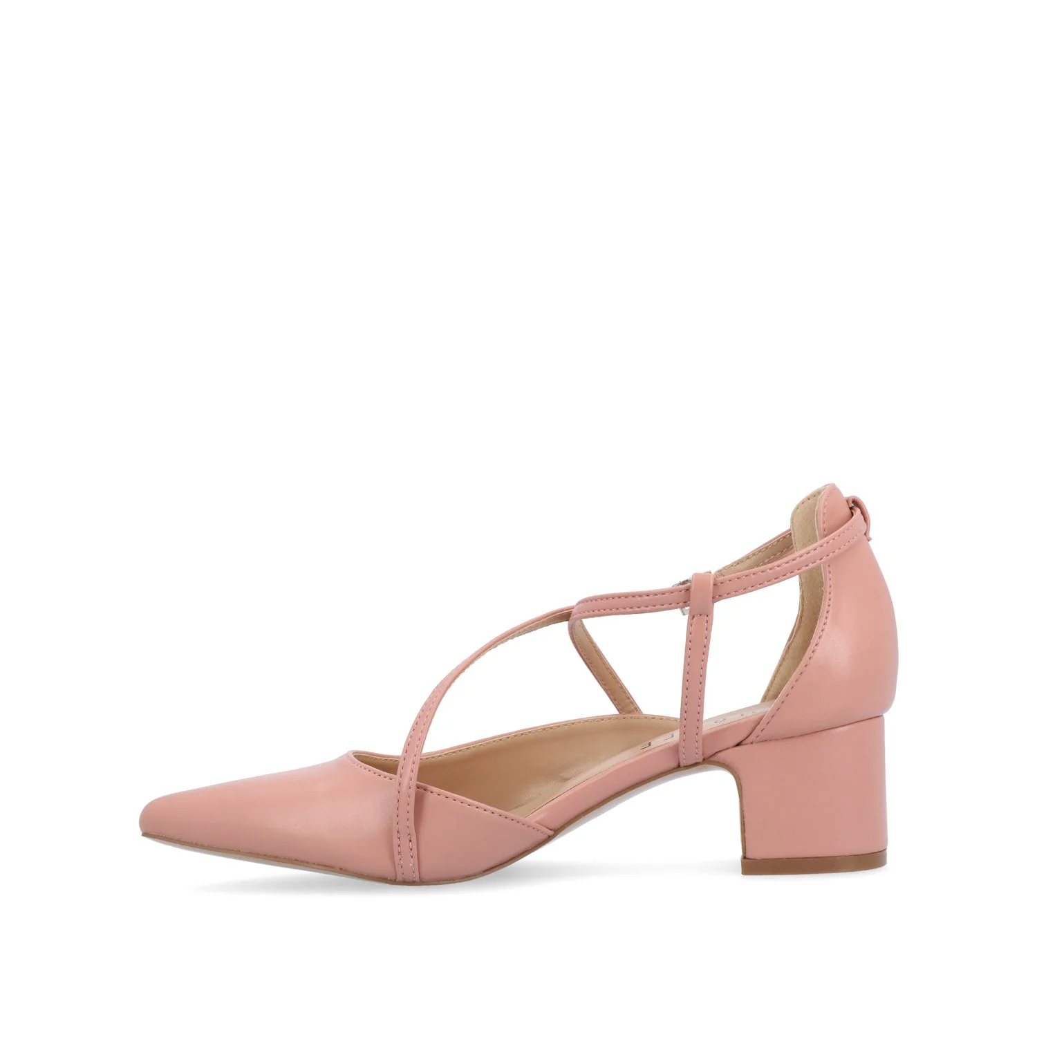 GALVINN LOW BLOCK HEELS IN VEGAN LEATHER - Blush PU - Image 3