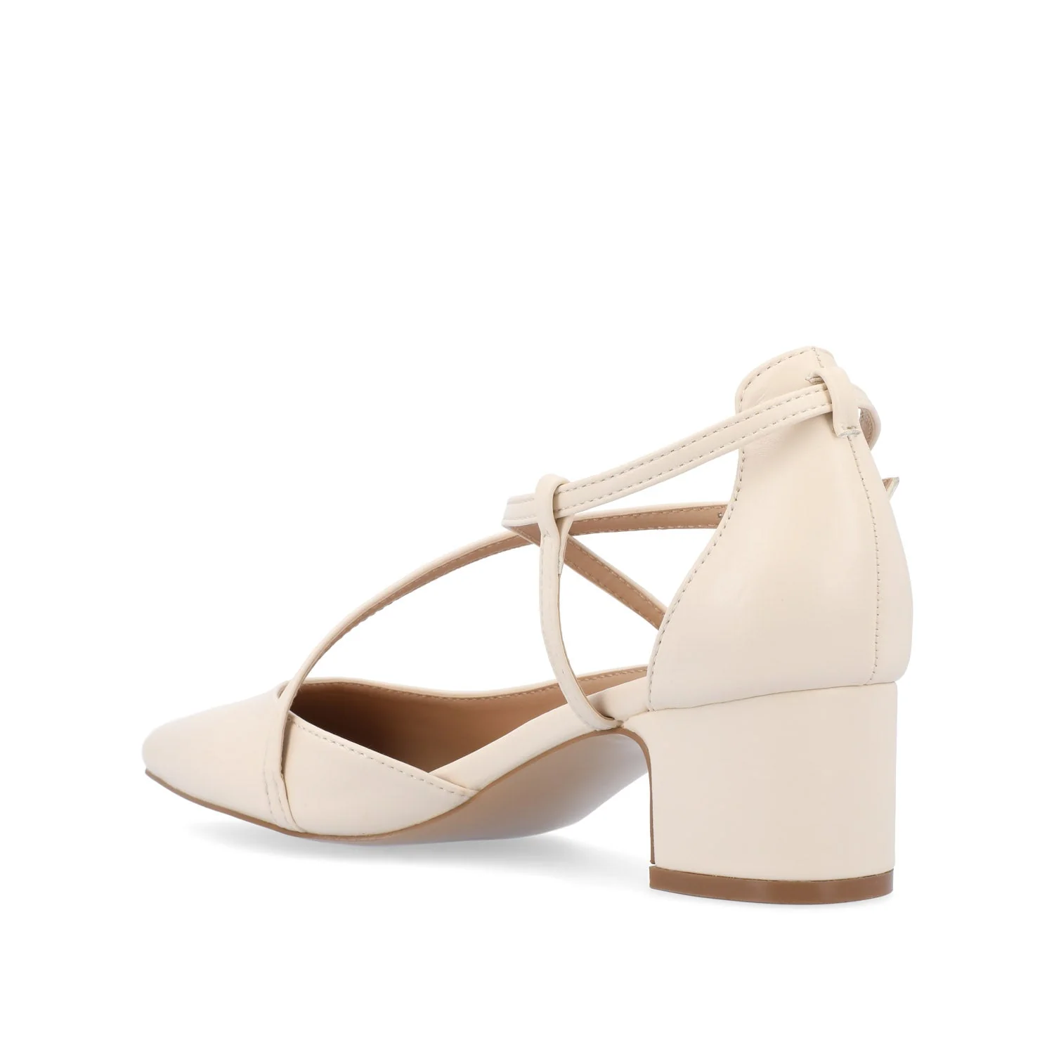 GALVINN LOW BLOCK HEELS IN VEGAN LEATHER - Bone PU - Image 4