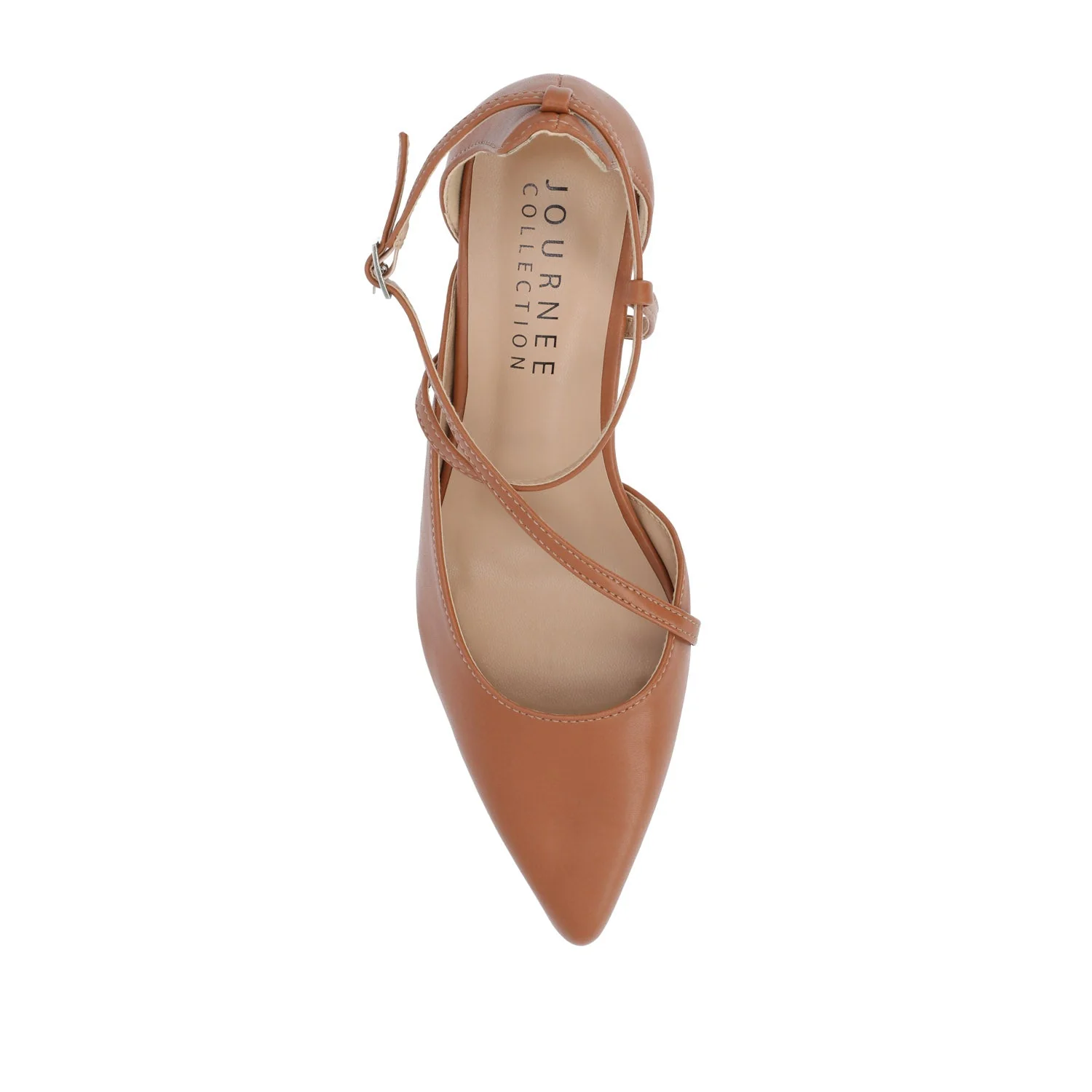 GALVINN LOW BLOCK HEELS IN VEGAN LEATHER - Cognac PU - Image 6