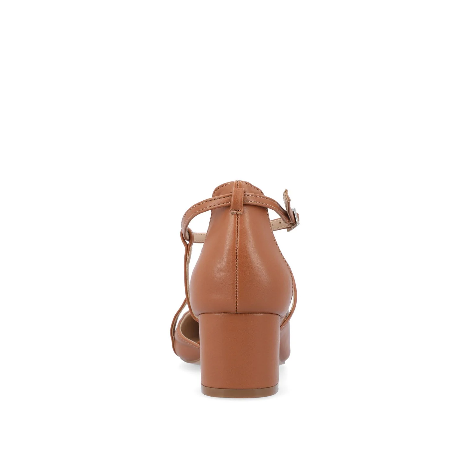 GALVINN LOW BLOCK HEELS IN VEGAN LEATHER - Cognac PU - Image 7
