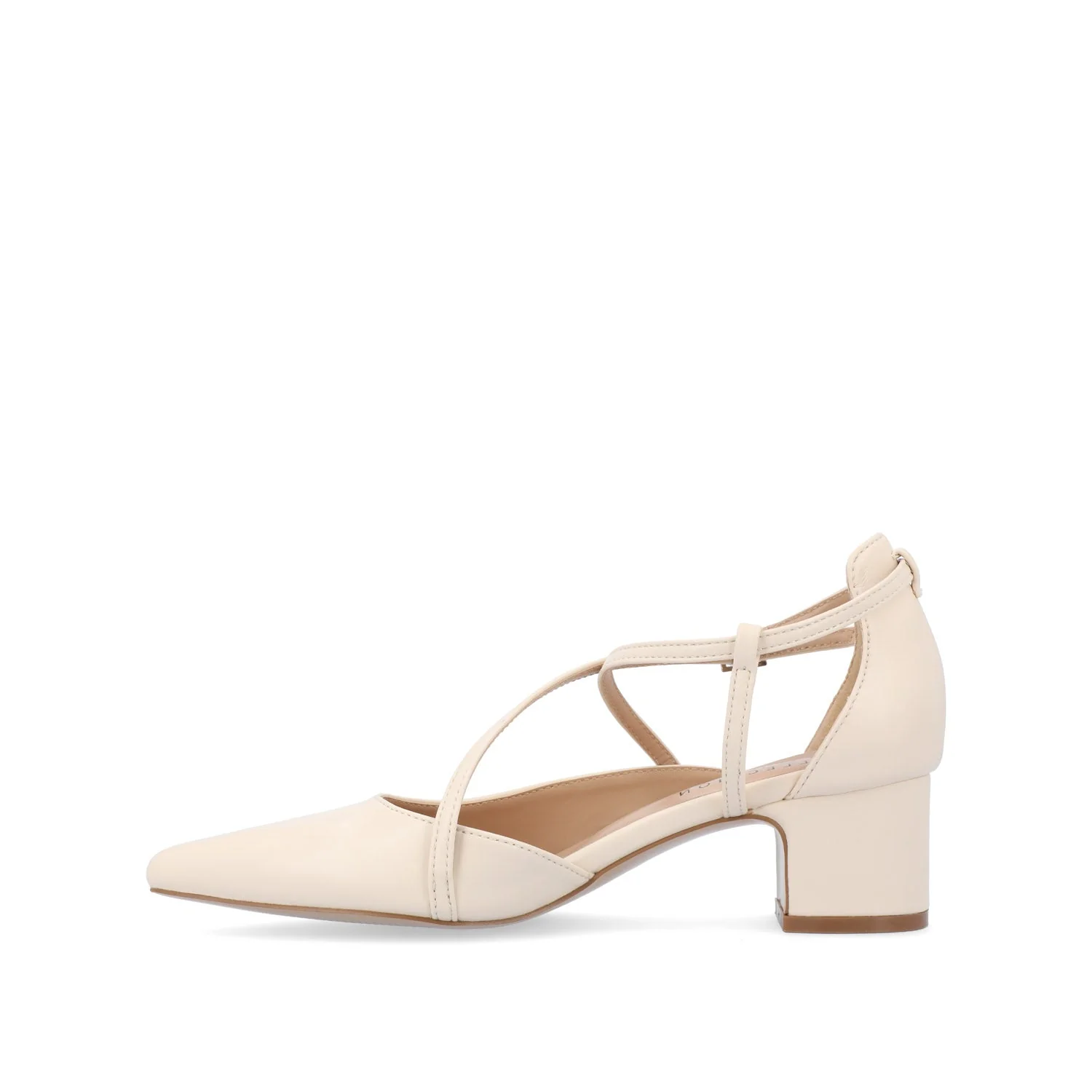 GALVINN LOW BLOCK HEELS IN WIDE - Bone PU - Image 3