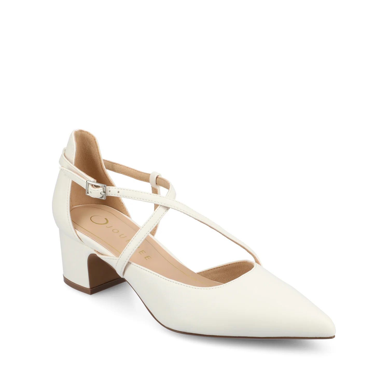 GALVINN LOW BLOCK HEELS IN WIDE - White - Image 2