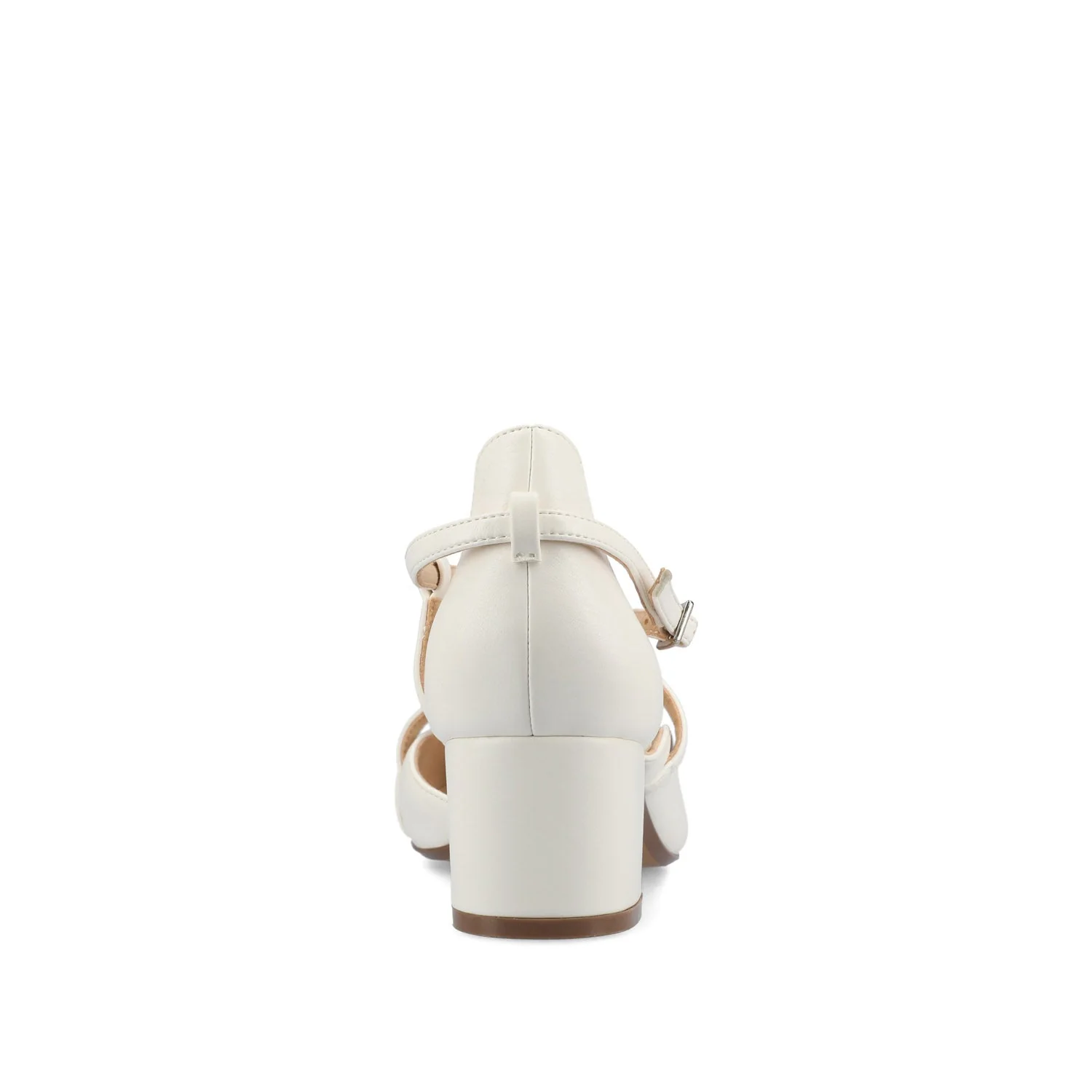GALVINN LOW BLOCK HEELS IN VEGAN LEATHER - White PU - Image 7