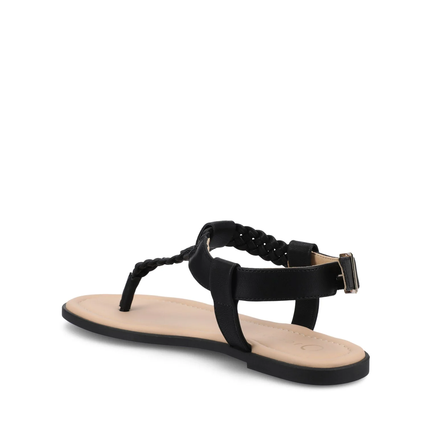 GENEVIVE T-STRAP SANDALS IN VEGAN LEATHER - Black - Image 3